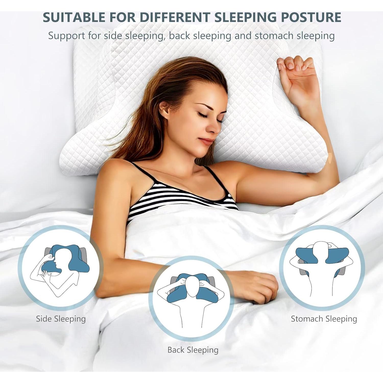 Almohada Cervical Ajustable ZAMAT de Espuma de Memoria 61x36cm