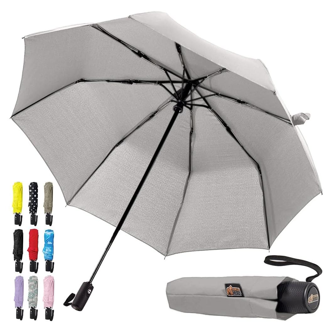 Paraguas Compacto Gorilla Grip Automático Resistente al Viento