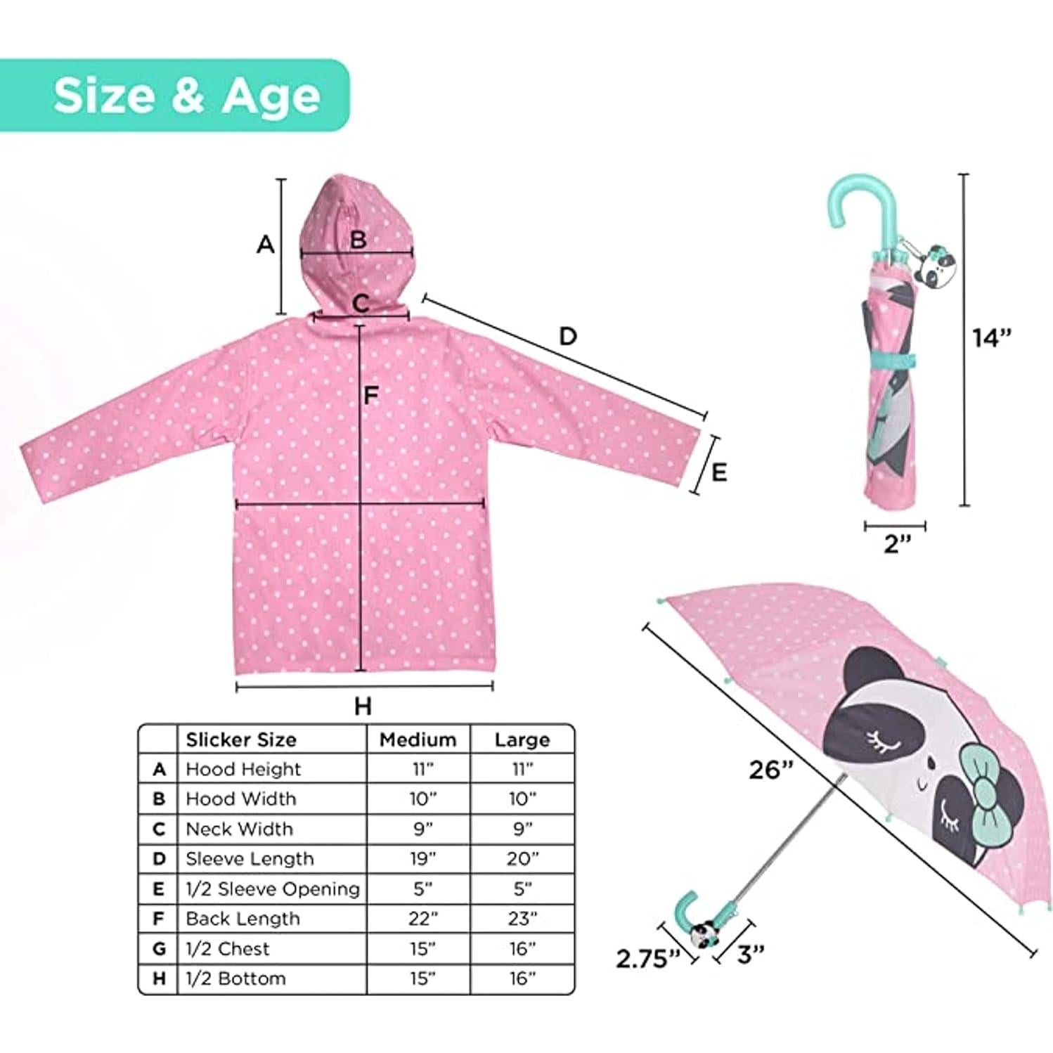 Paraguas y Chaqueta de Lluvia Addie & Tate Unicornio 3-10 Años