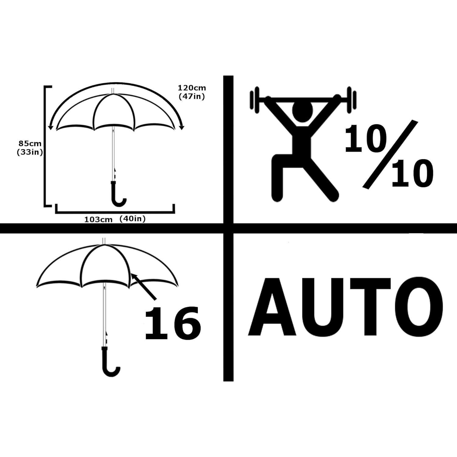 Paraguas Resistente al Viento COLLAR AND CUFFS 16 Varillas