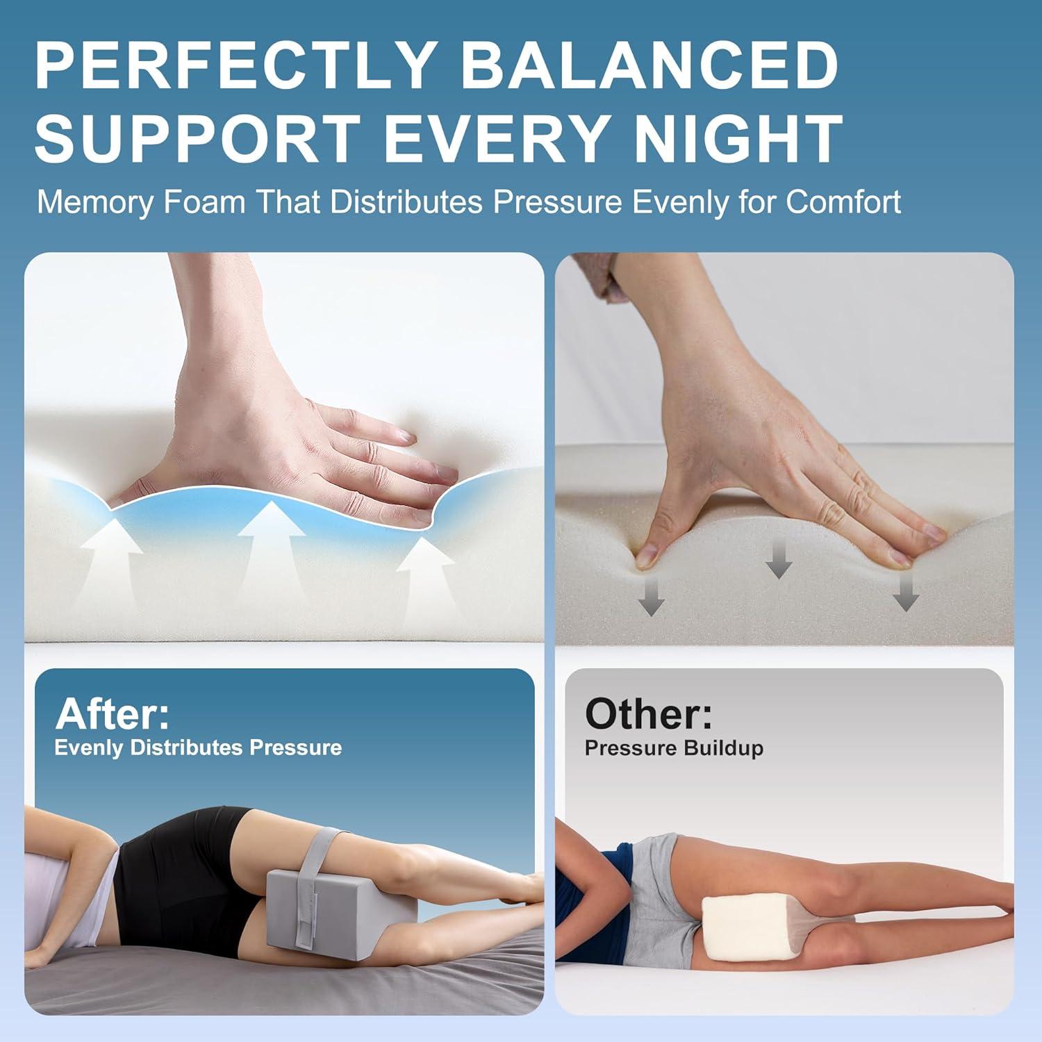 Almohada para Rodillas UJPFEO Gris Ártico Espuma Memoria Refrigerante