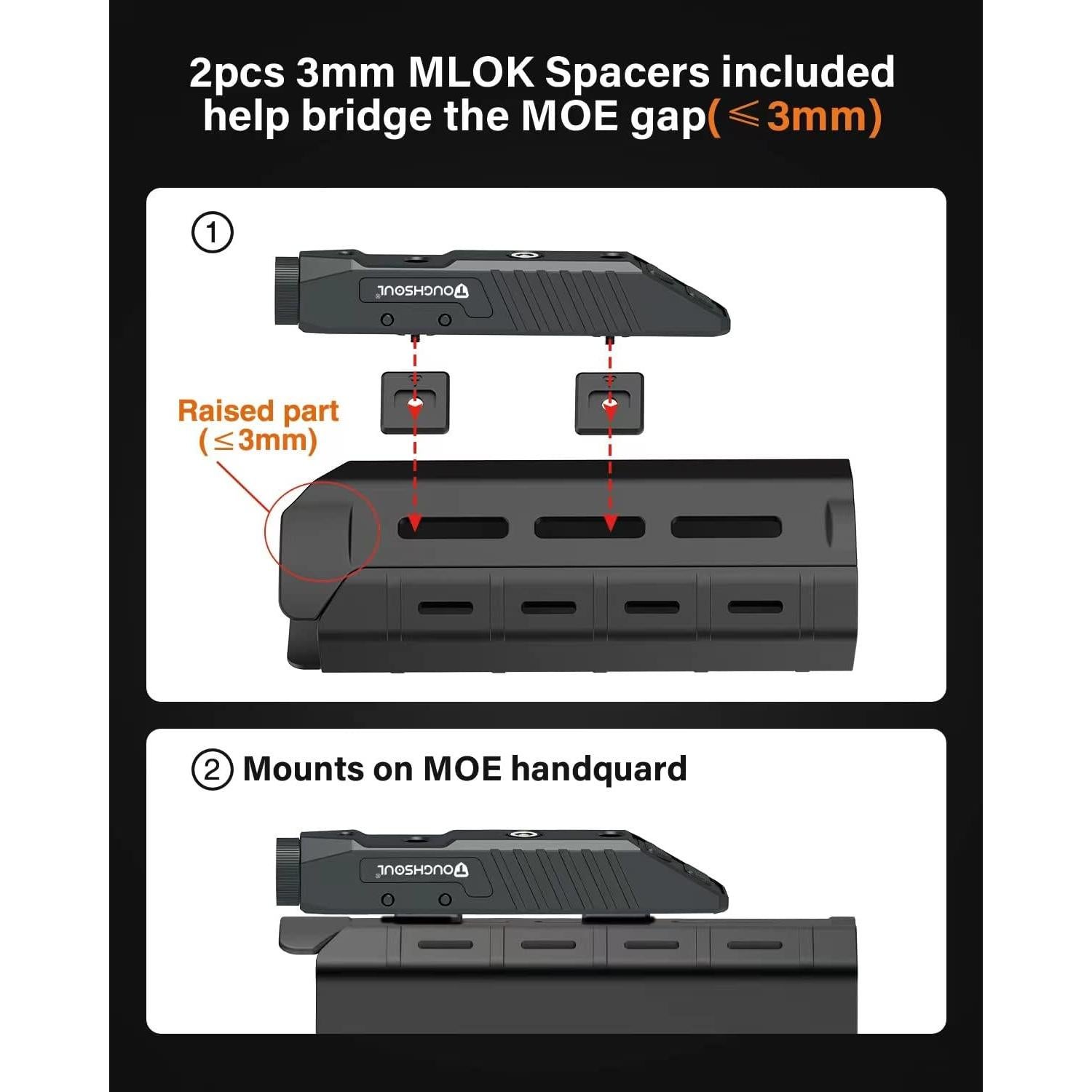Linterna Táctica TOUGHSOUL 1450 Lúmenes Picatinny MLOK