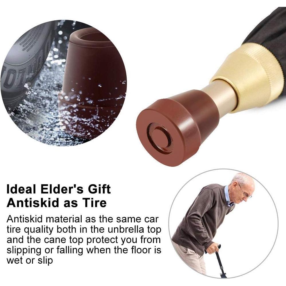 Paraguas Bastón Wrzbest Ajustable Altura Negro 0.54 kg