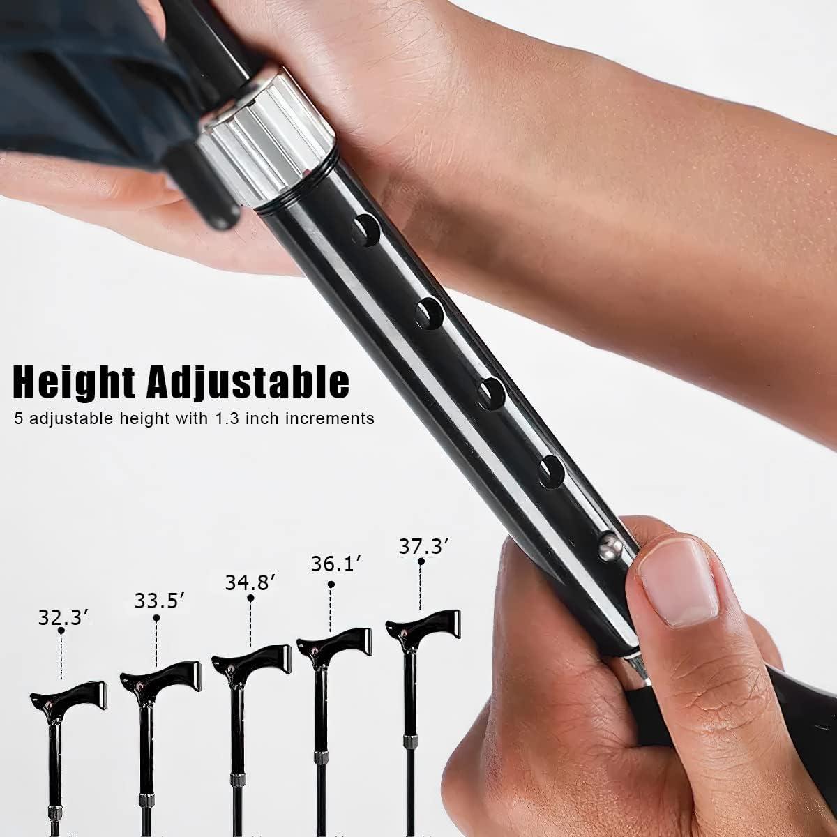 Paraguas Bastón Wrzbest Ajustable Altura Negro 0.54 kg