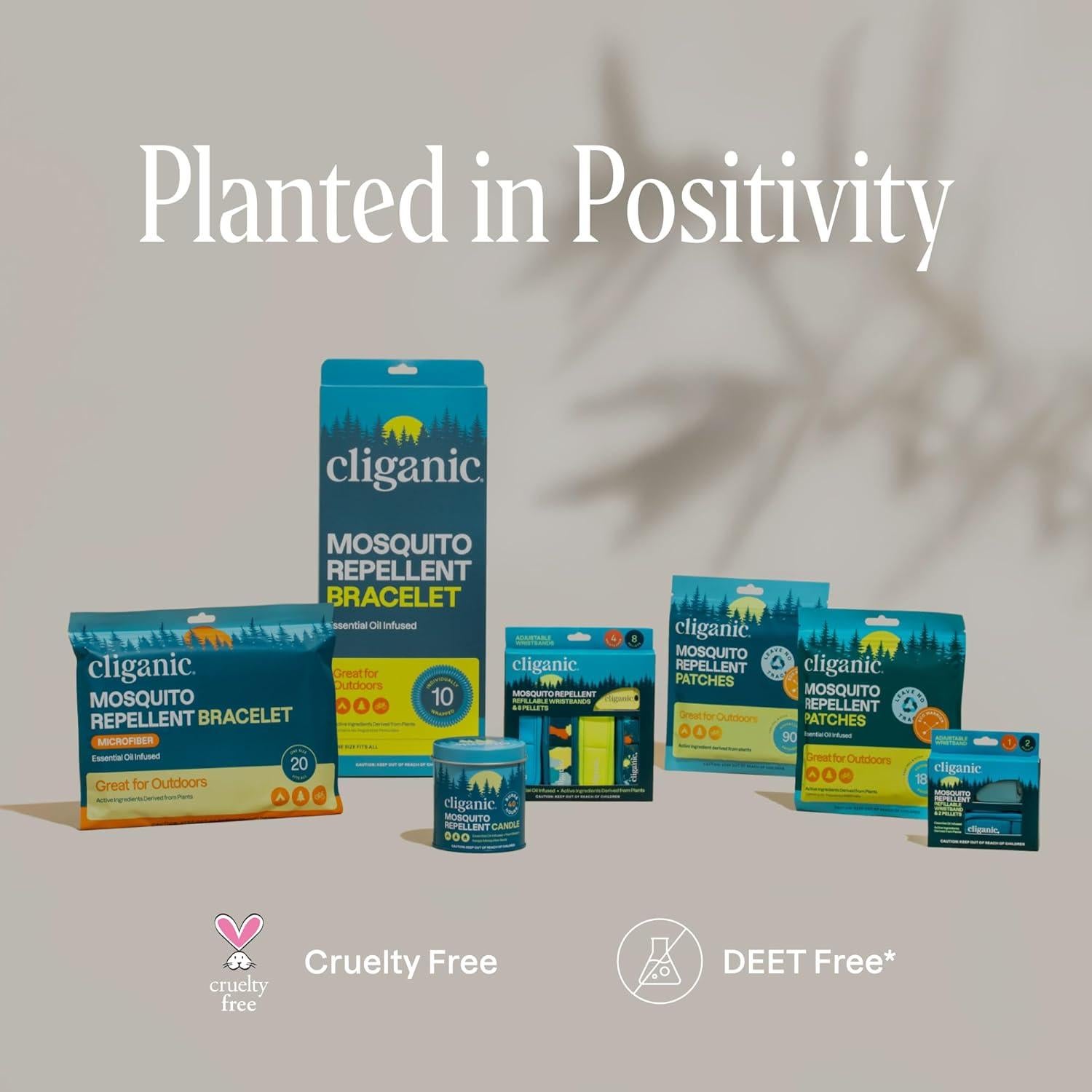 Cliganic Paquete de 10 Pulseras Repelentes Sin DEET