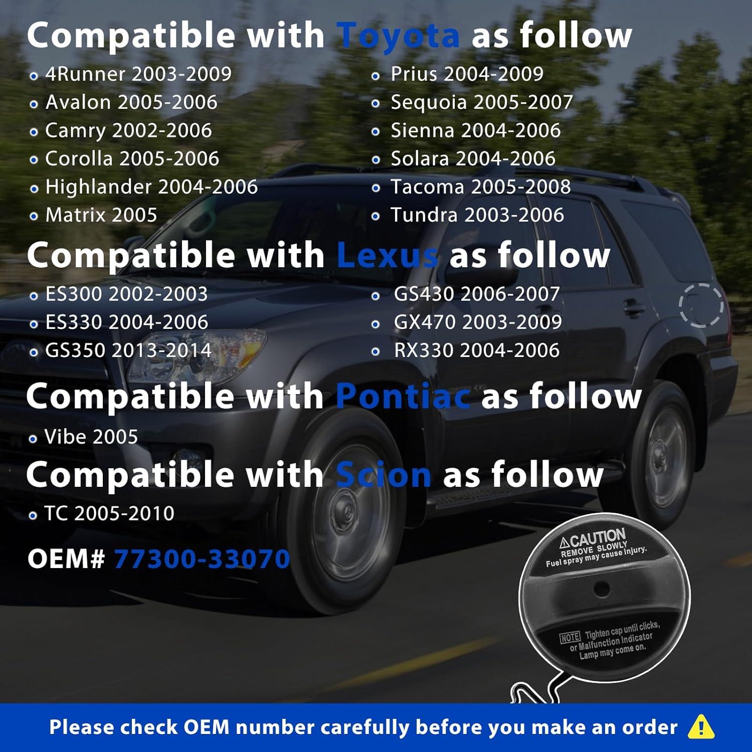 Tapa de Tanque de Combustible Hsbhlsnx Compatible Toyota/Lexus