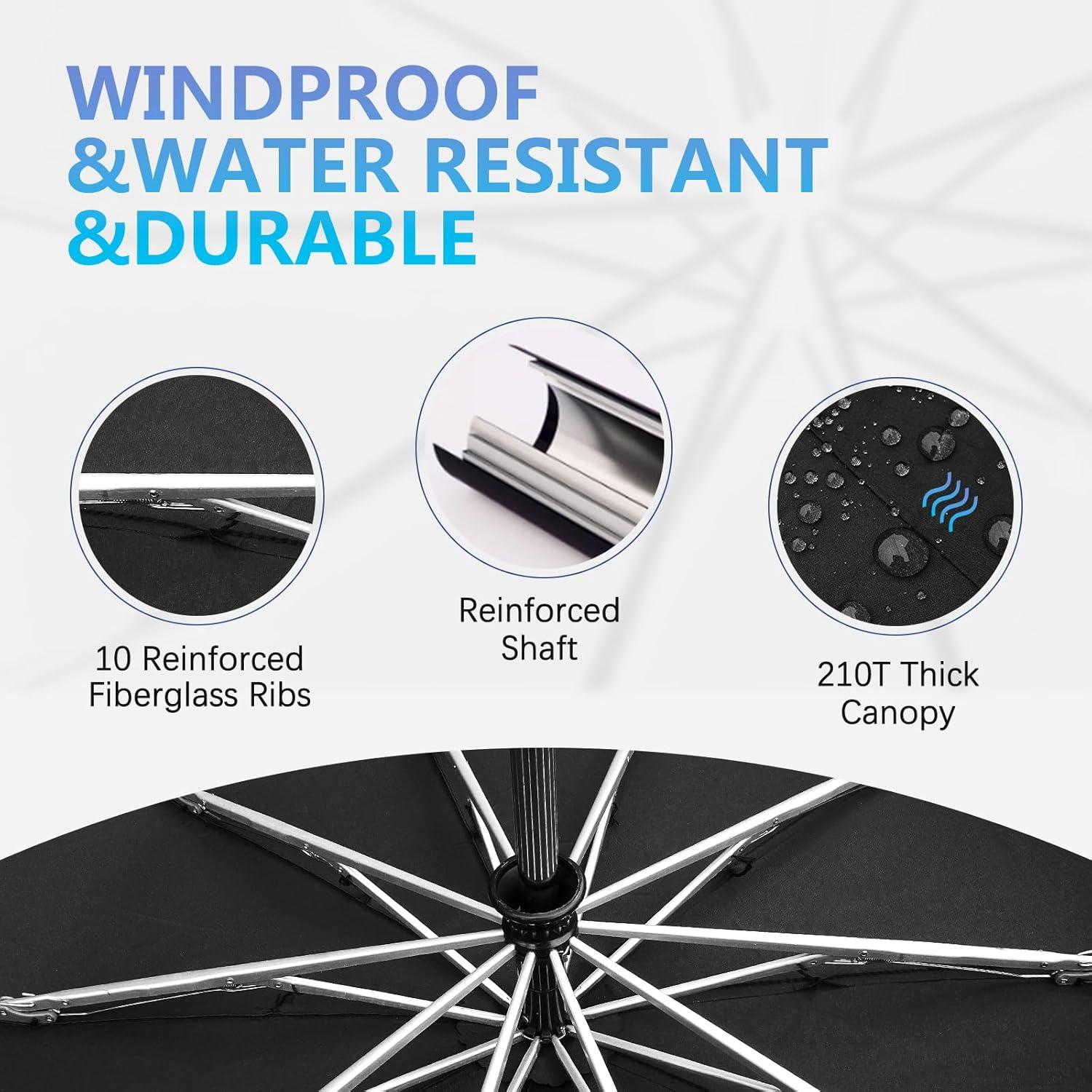 Paraguas Invertido UVANTI Plegable 116.8 cm a Prueba de Viento