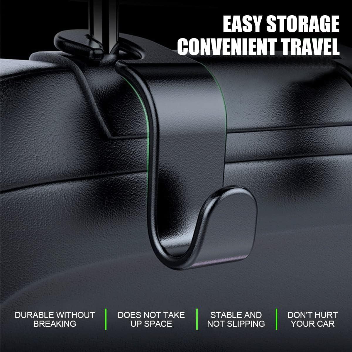 Ganchos para Reposacabezas Hanemia, 4 Piezas, Negro