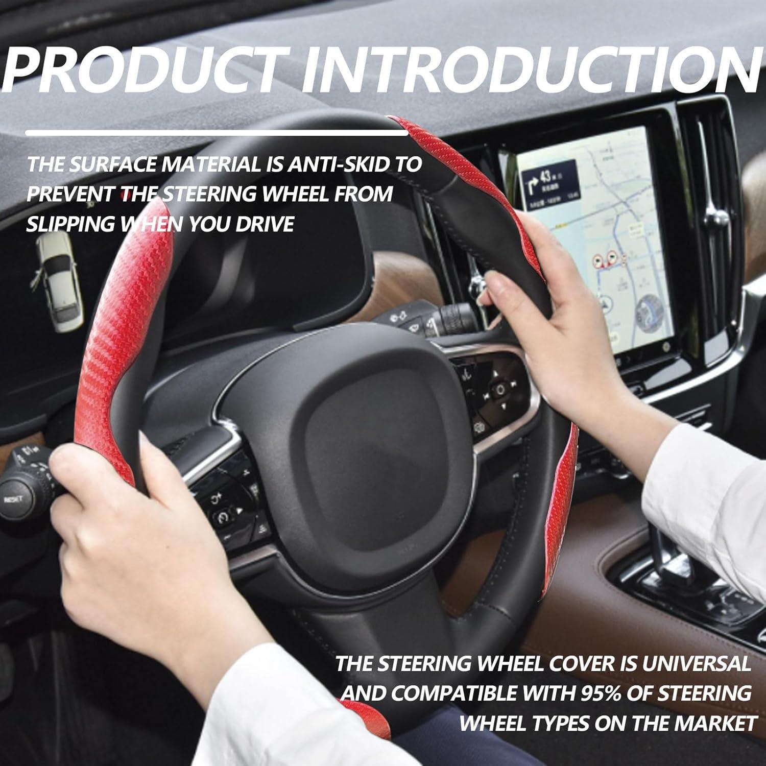 Cubierta de Volante Antideslizante Lunwag FANGXIANG Rojo