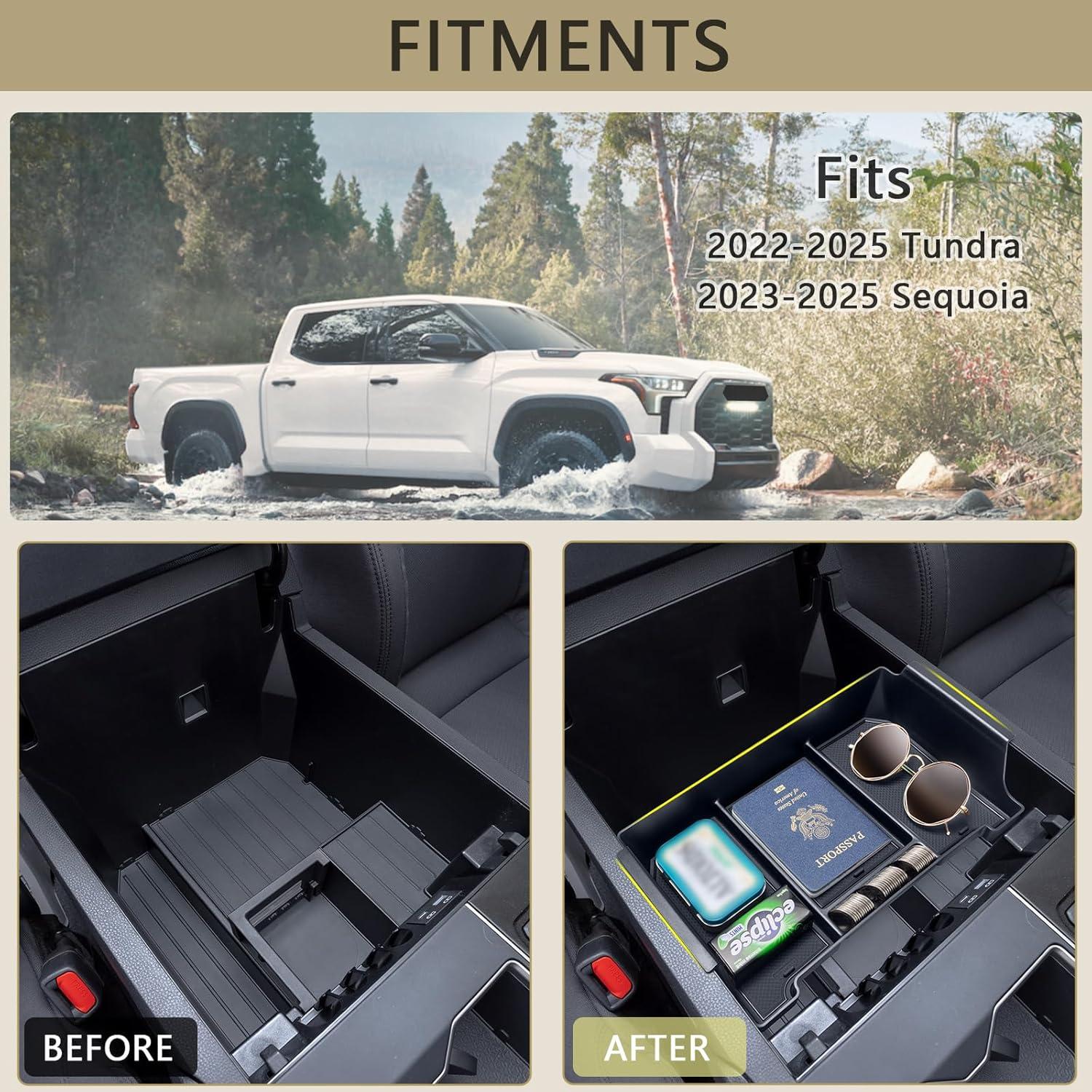 JDMCAR Bandeja Organizadora Consola Central Toyota Tundra 2022-2025