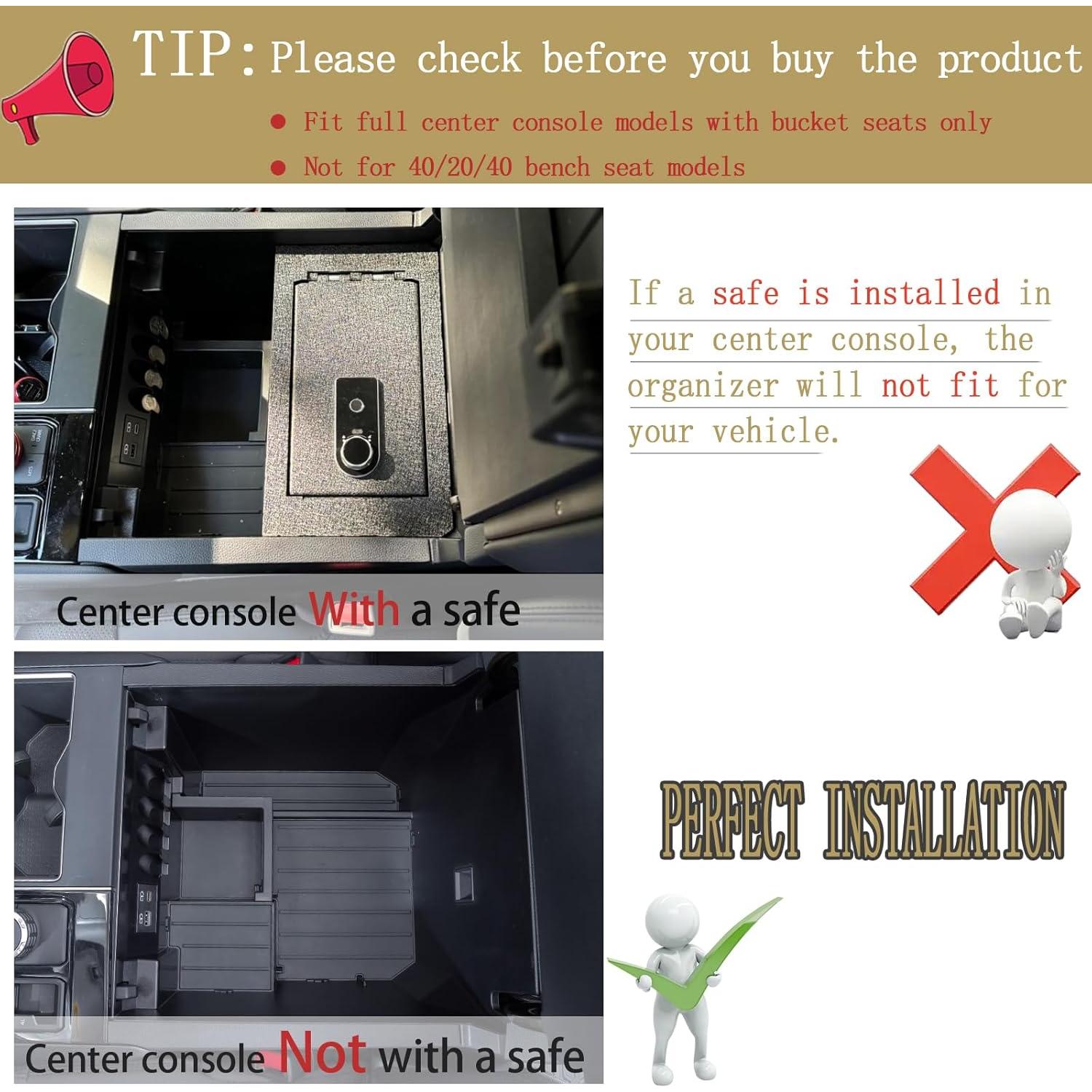 JDMCAR Bandeja Organizadora Consola Central Toyota Tundra 2022-2025