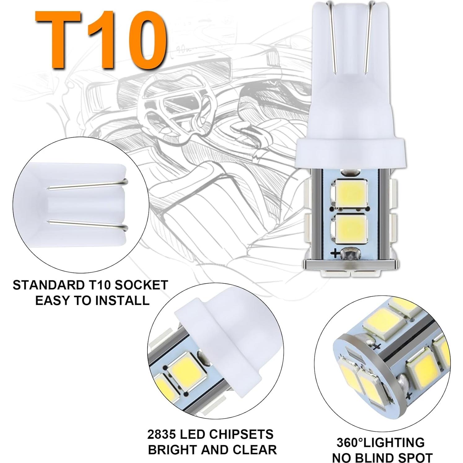 Juego de 24 Bombillas LED iFunyLED para Automóvil - Blanco