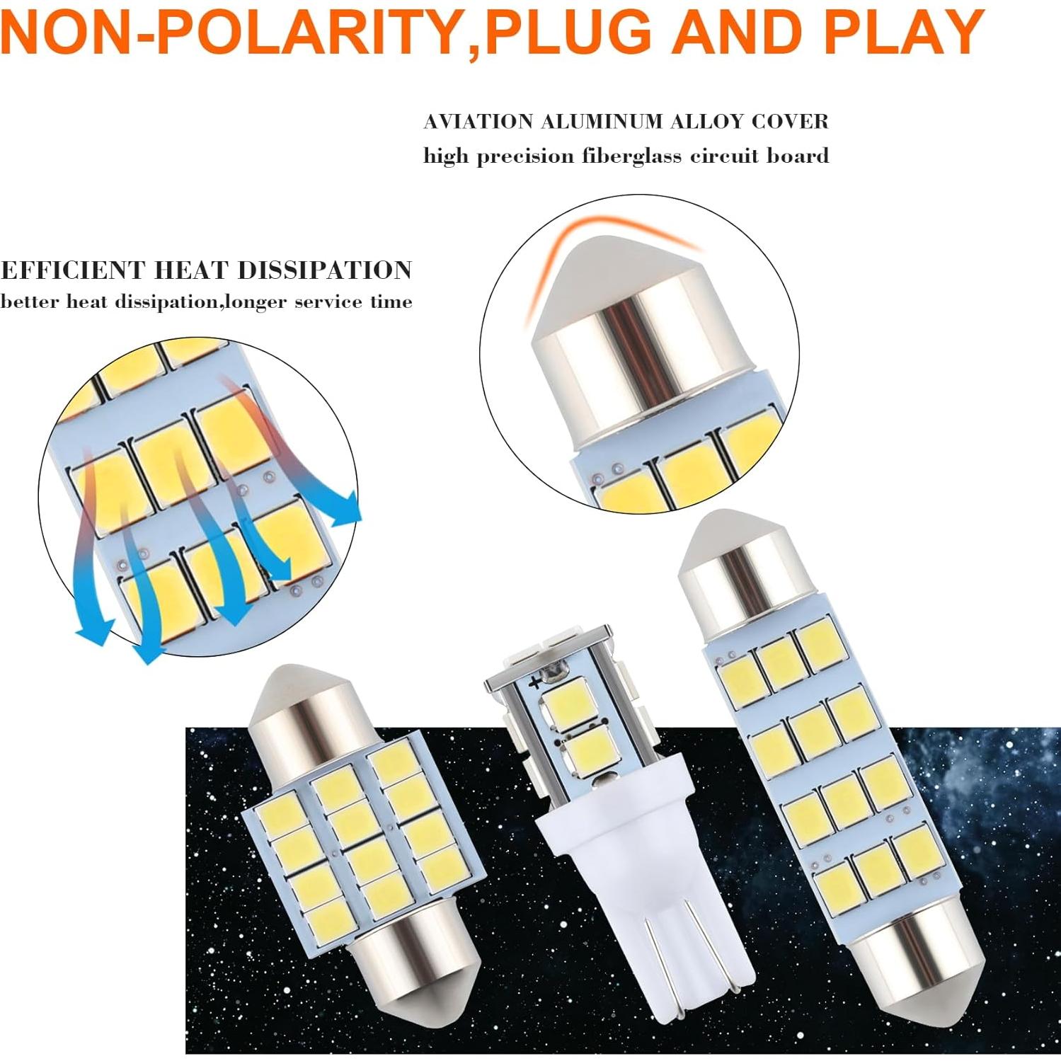Juego de 24 Bombillas LED iFunyLED para Automóvil - Blanco