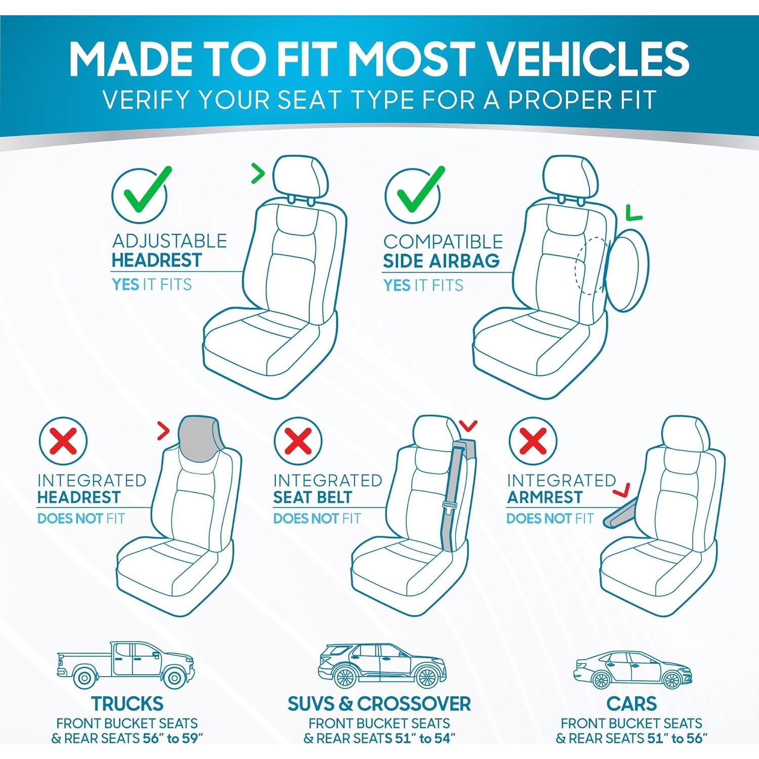 Cubiertas de Asiento de Auto BDK PolyPro Ajuste Universal Negro