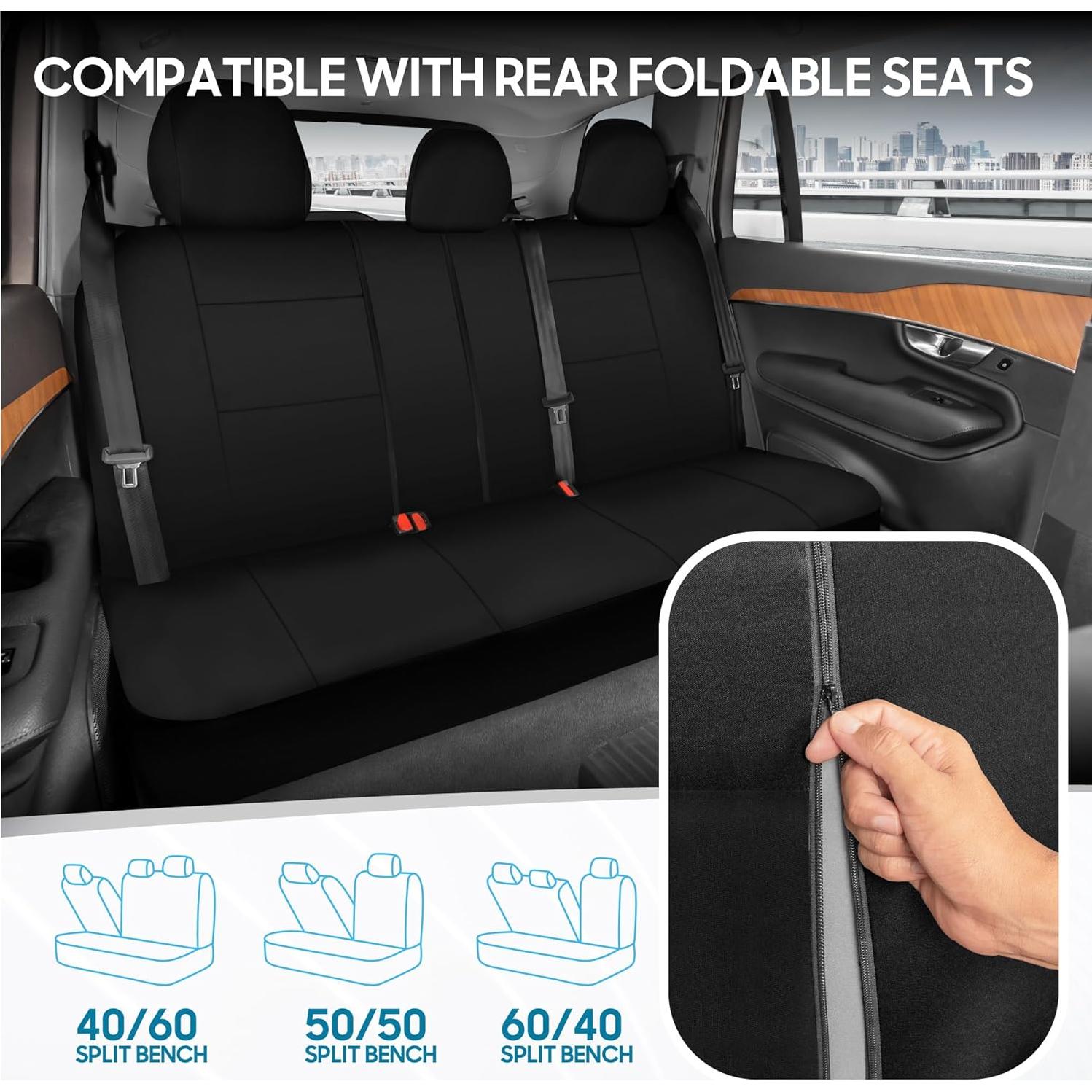 Cubiertas de Asiento de Auto BDK PolyPro Ajuste Universal Negro