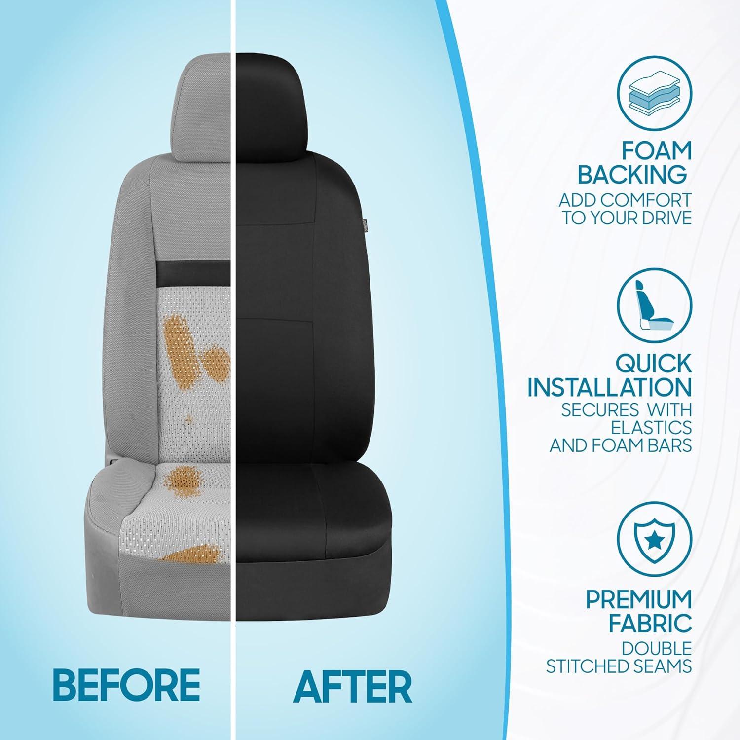 Cubiertas de Asiento de Auto BDK PolyPro Ajuste Universal Negro