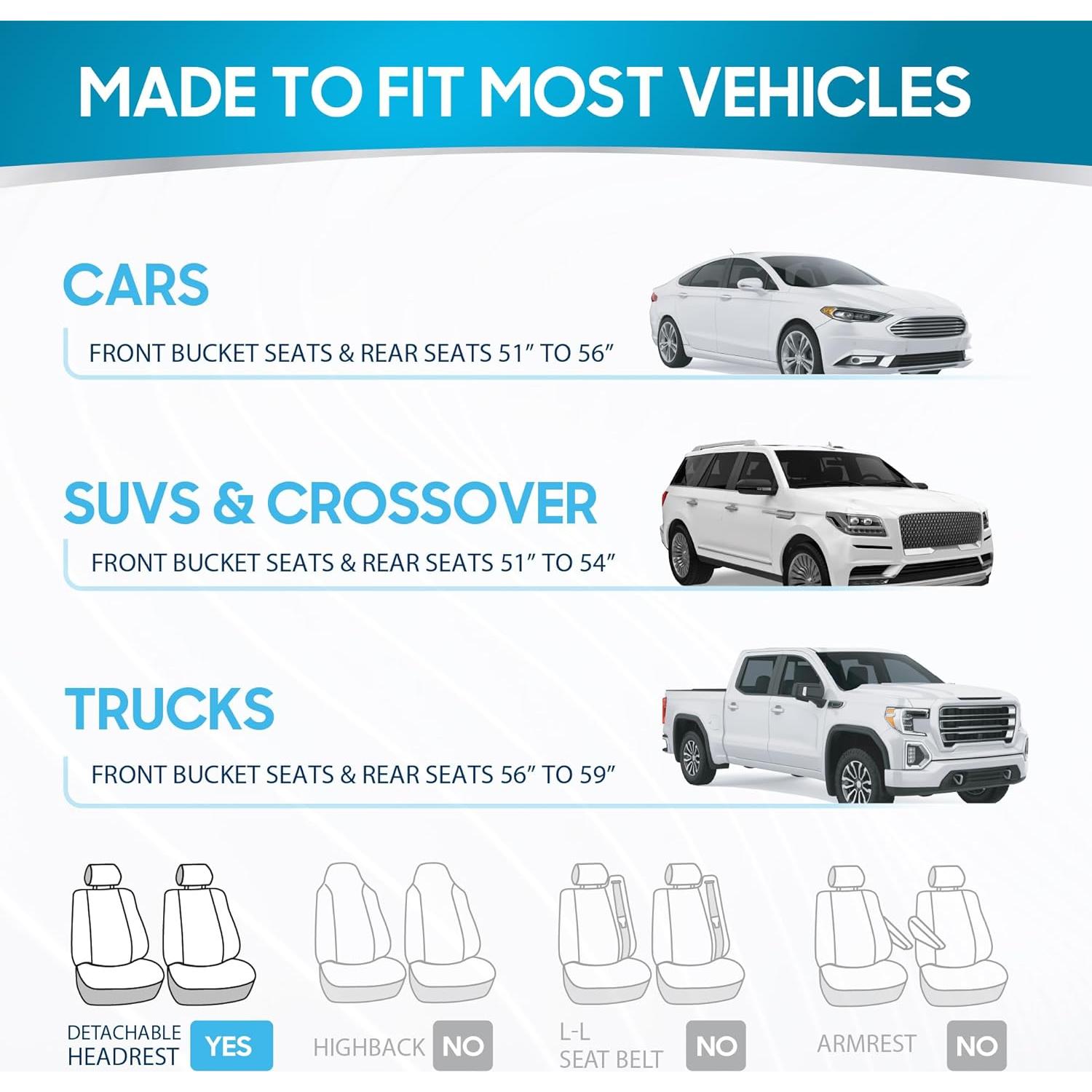 Cubiertas de Asiento de Auto BDK PolyPro Ajuste Universal Negro