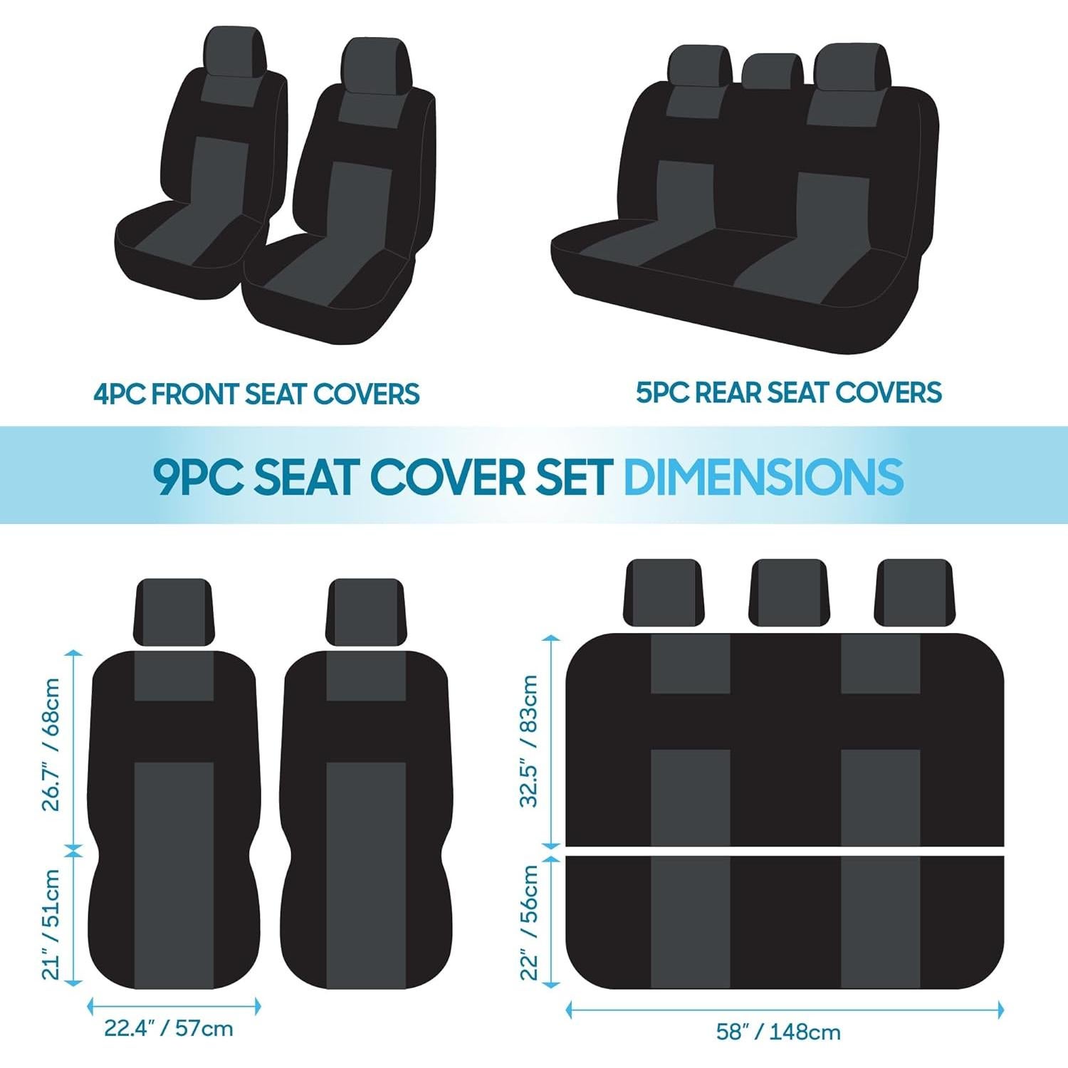 Cubiertas de Asiento de Auto BDK PolyPro Ajuste Universal Negro