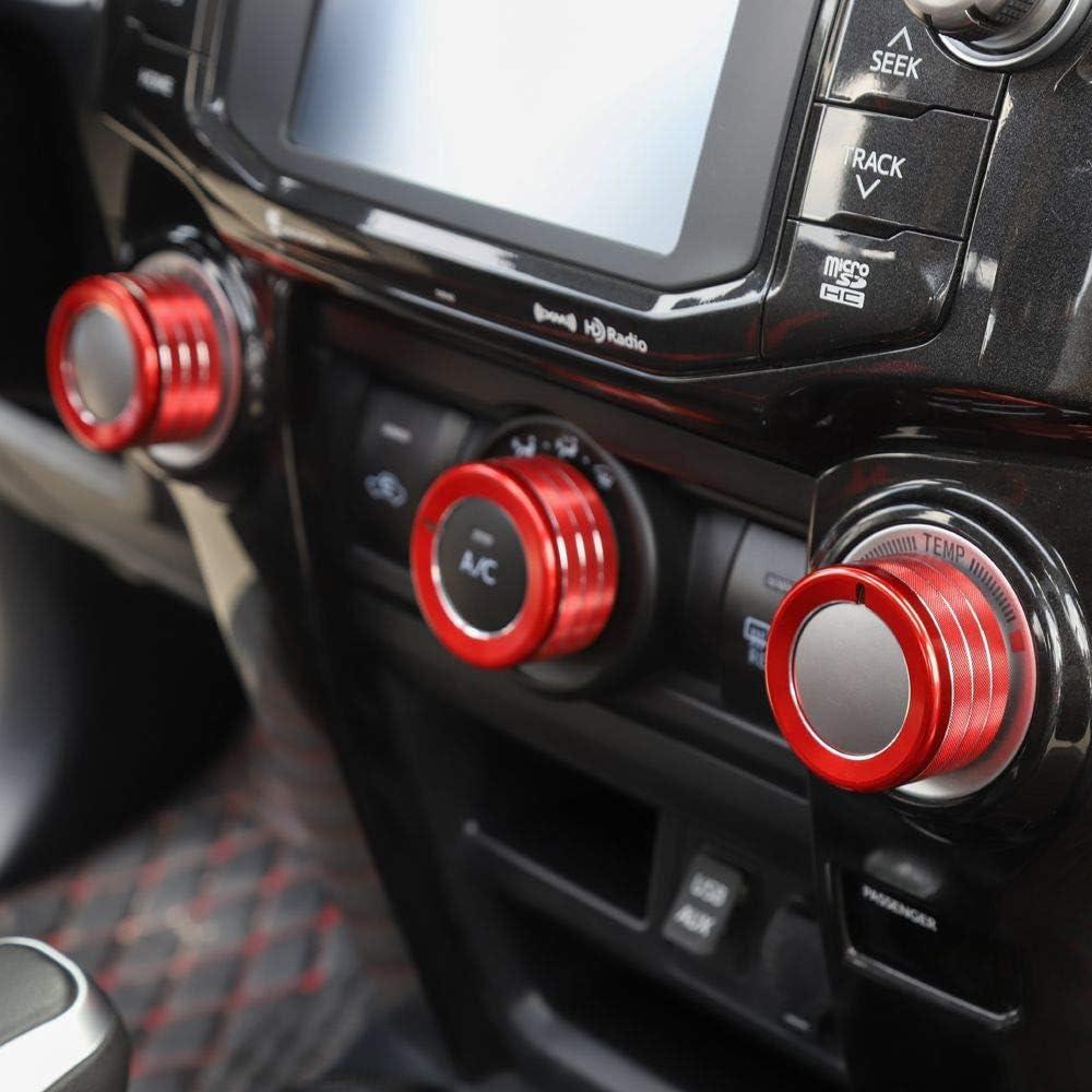 Cubierta de perilla de aire acondicionado JeCar Toyota 4Runner 2010-2019 Rojo 3 Pcs
