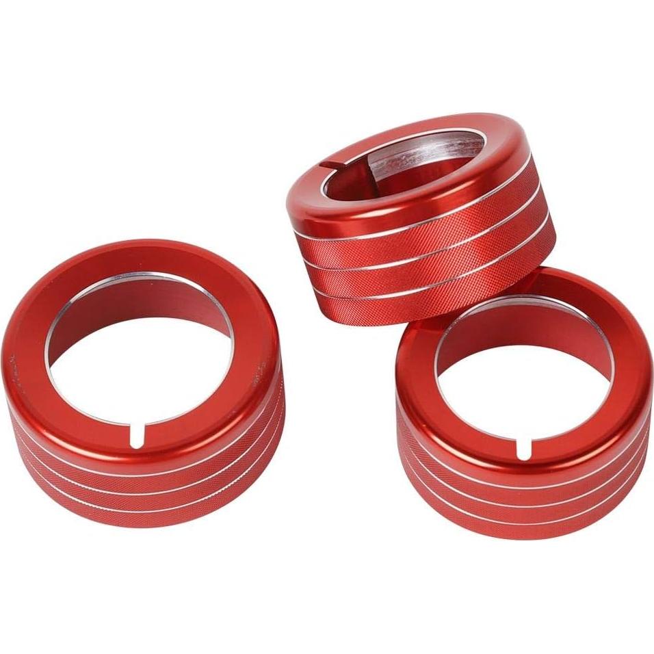 Cubierta de perilla de aire acondicionado JeCar Toyota 4Runner 2010-2019 Rojo 3 Pcs