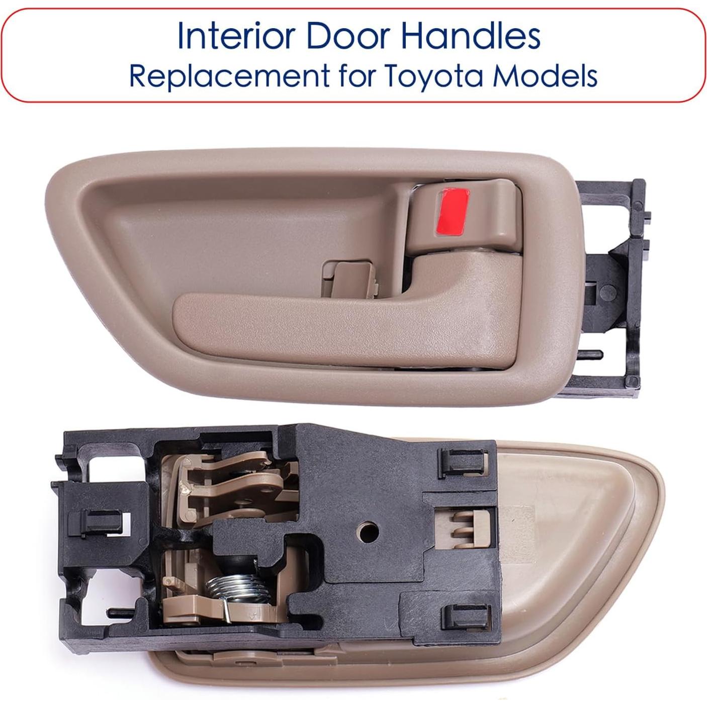 4 Manijas de Puerta Interior Lcyolada Beige para Toyota