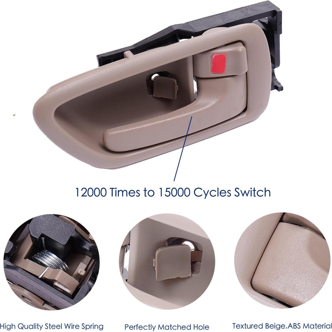 4 Manijas de Puerta Interior Lcyolada Beige para Toyota