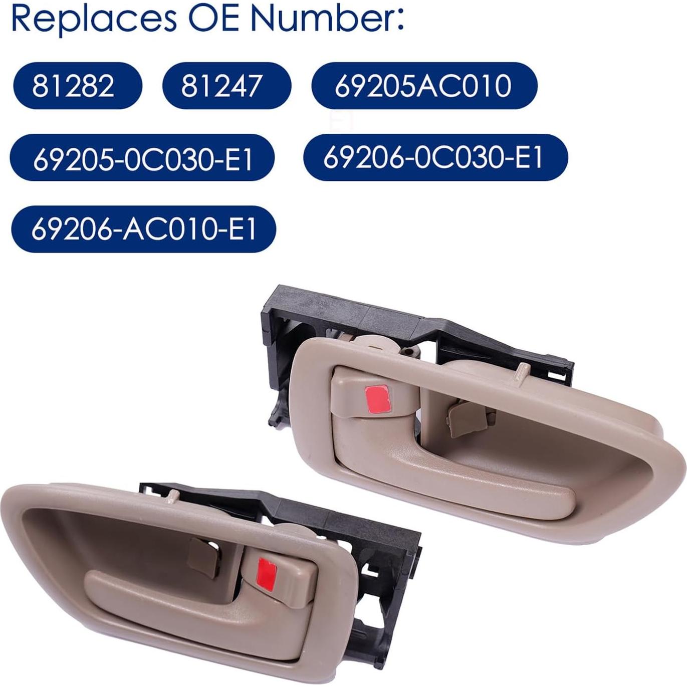 4 Manijas de Puerta Interior Lcyolada Beige para Toyota