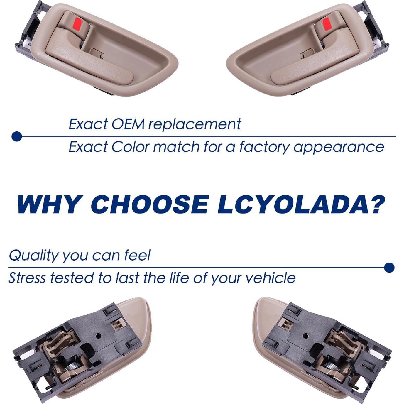 4 Manijas de Puerta Interior Lcyolada Beige para Toyota