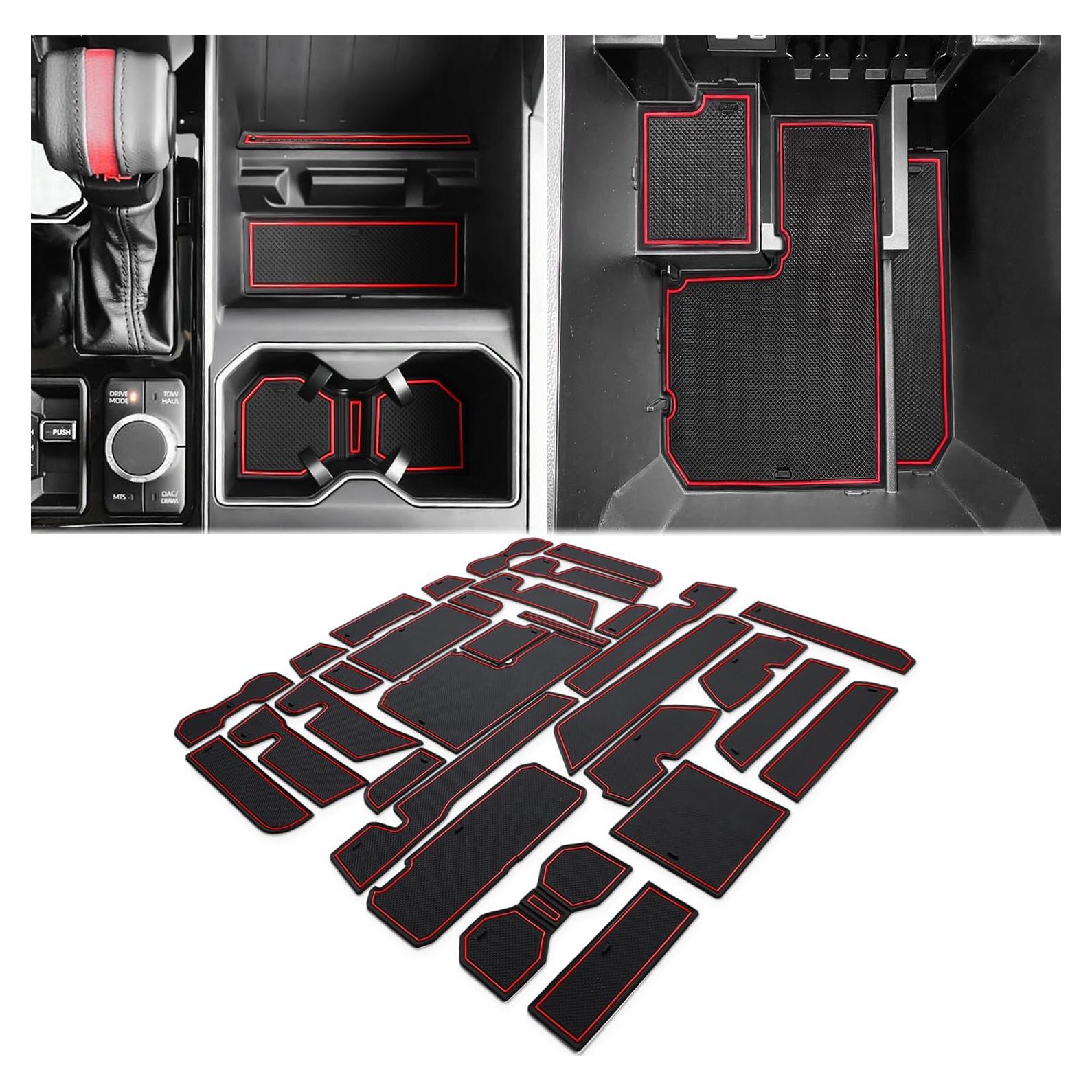 Insertos para Portavasos Auovo Rojo para Toyota Tundra 2022-2026