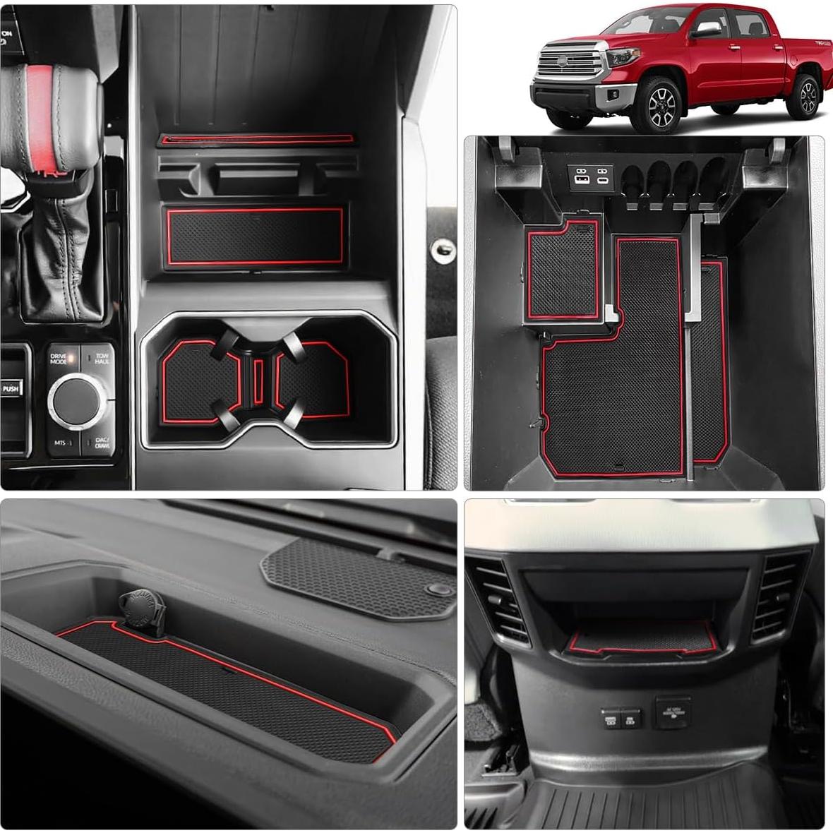 Insertos para Portavasos Auovo Rojo para Toyota Tundra 2022-2026