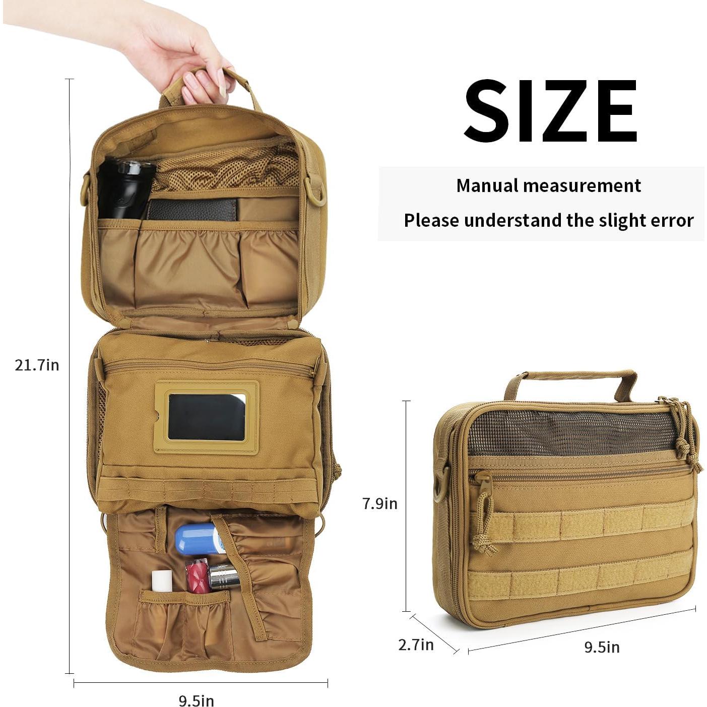 Bolsa de Aseo Táctica SMONT para Hombres, Marrón