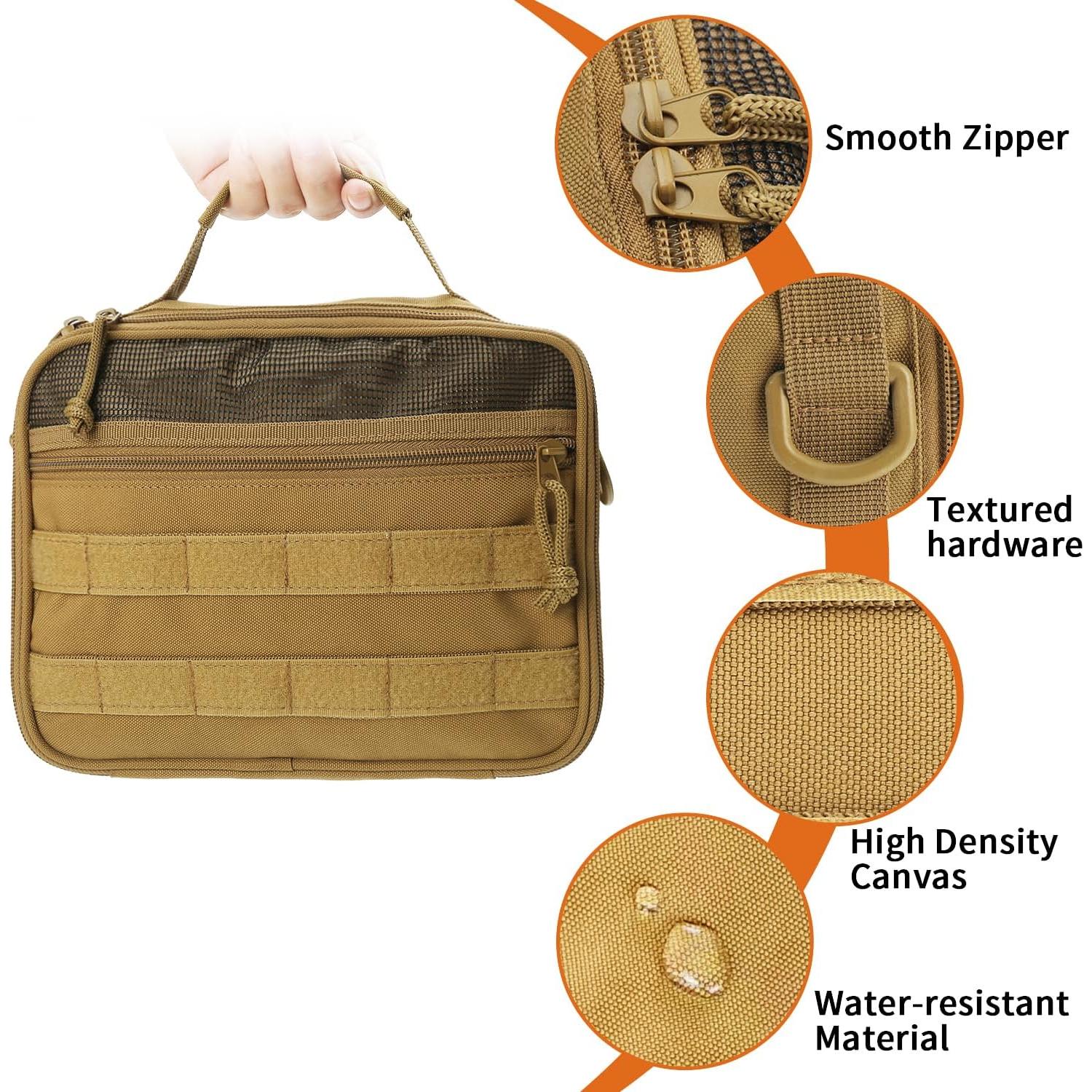 Bolsa de Aseo Táctica SMONT para Hombres, Marrón