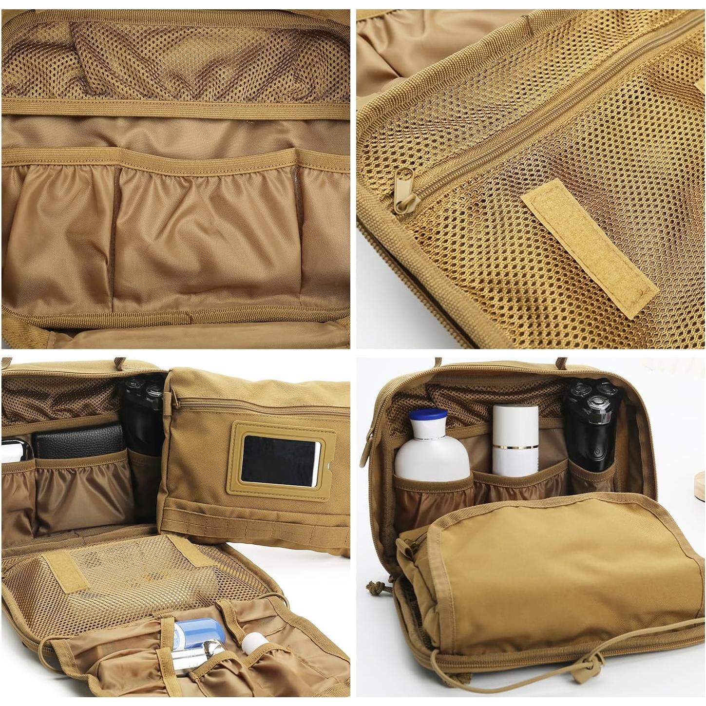 Bolsa de Aseo Táctica SMONT para Hombres, Marrón