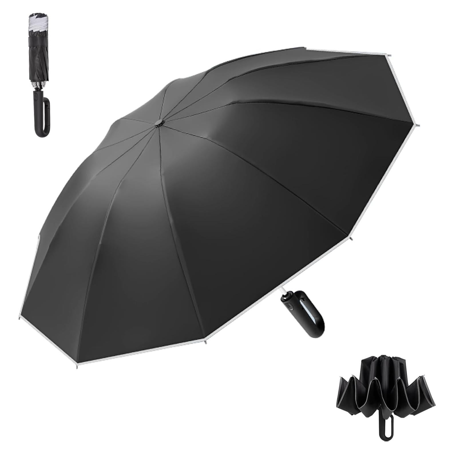 Paraguas Invertido Automático Afkengung Negro Compacto