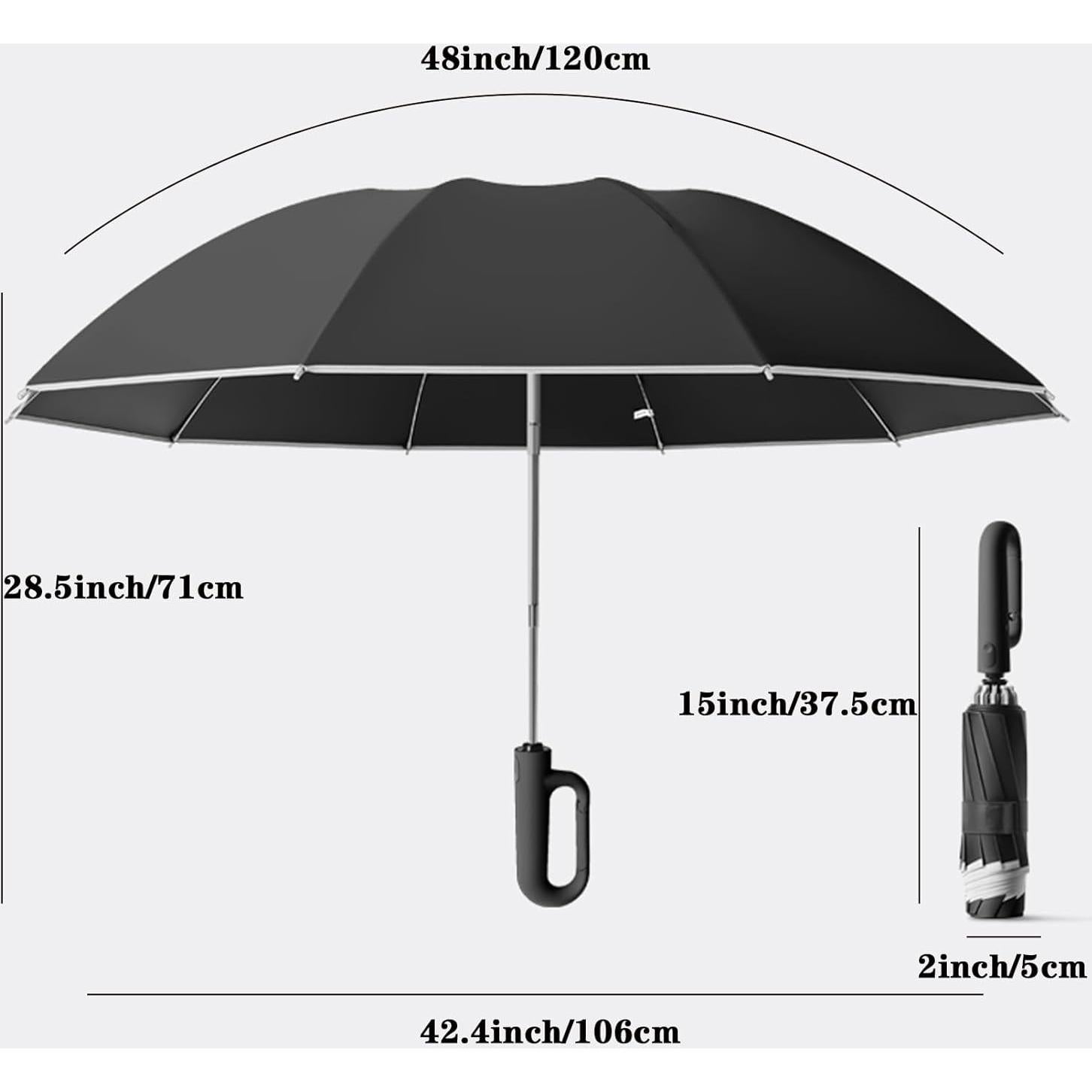 Paraguas Invertido Automático Afkengung Negro Compacto