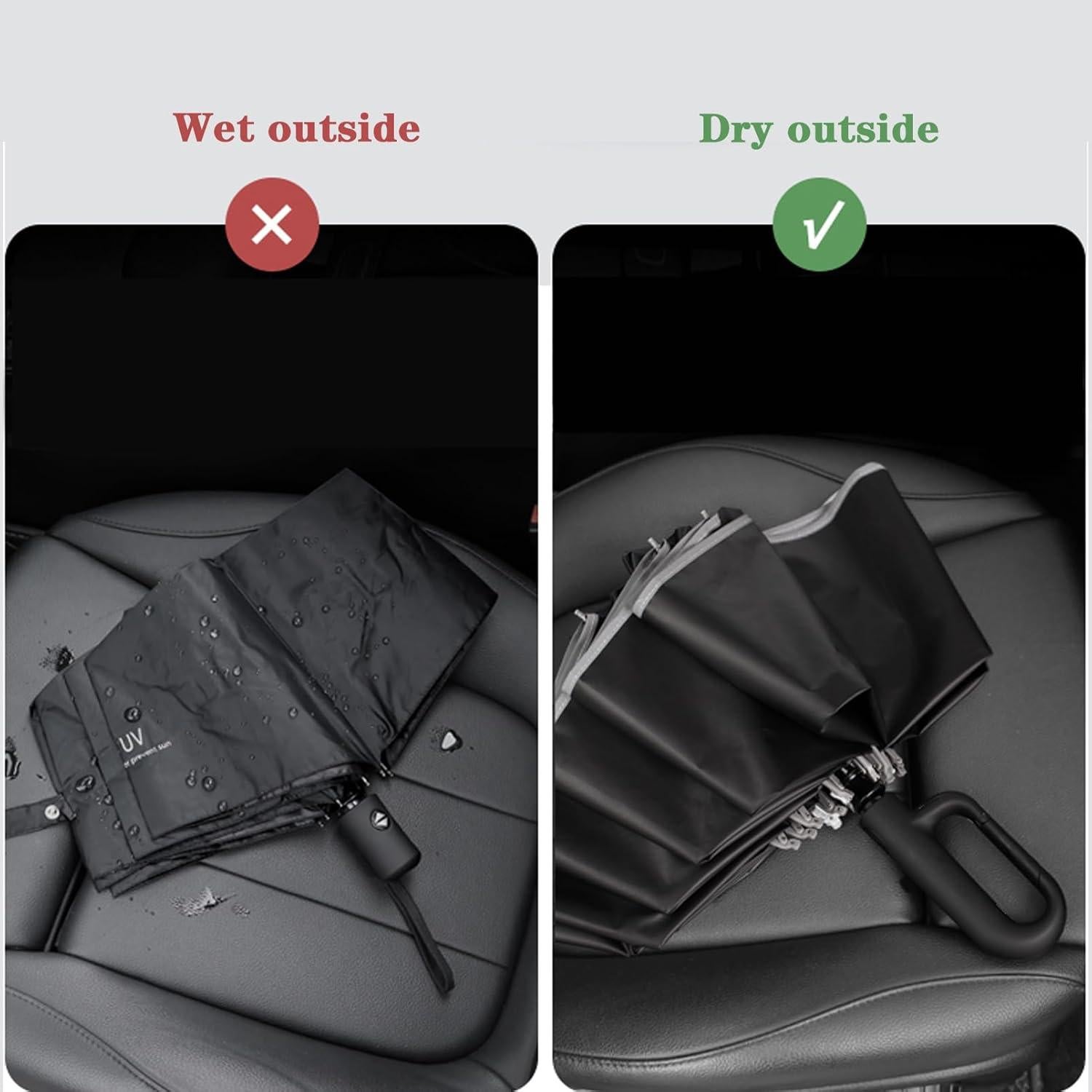 Paraguas Invertido Automático Afkengung Negro Compacto