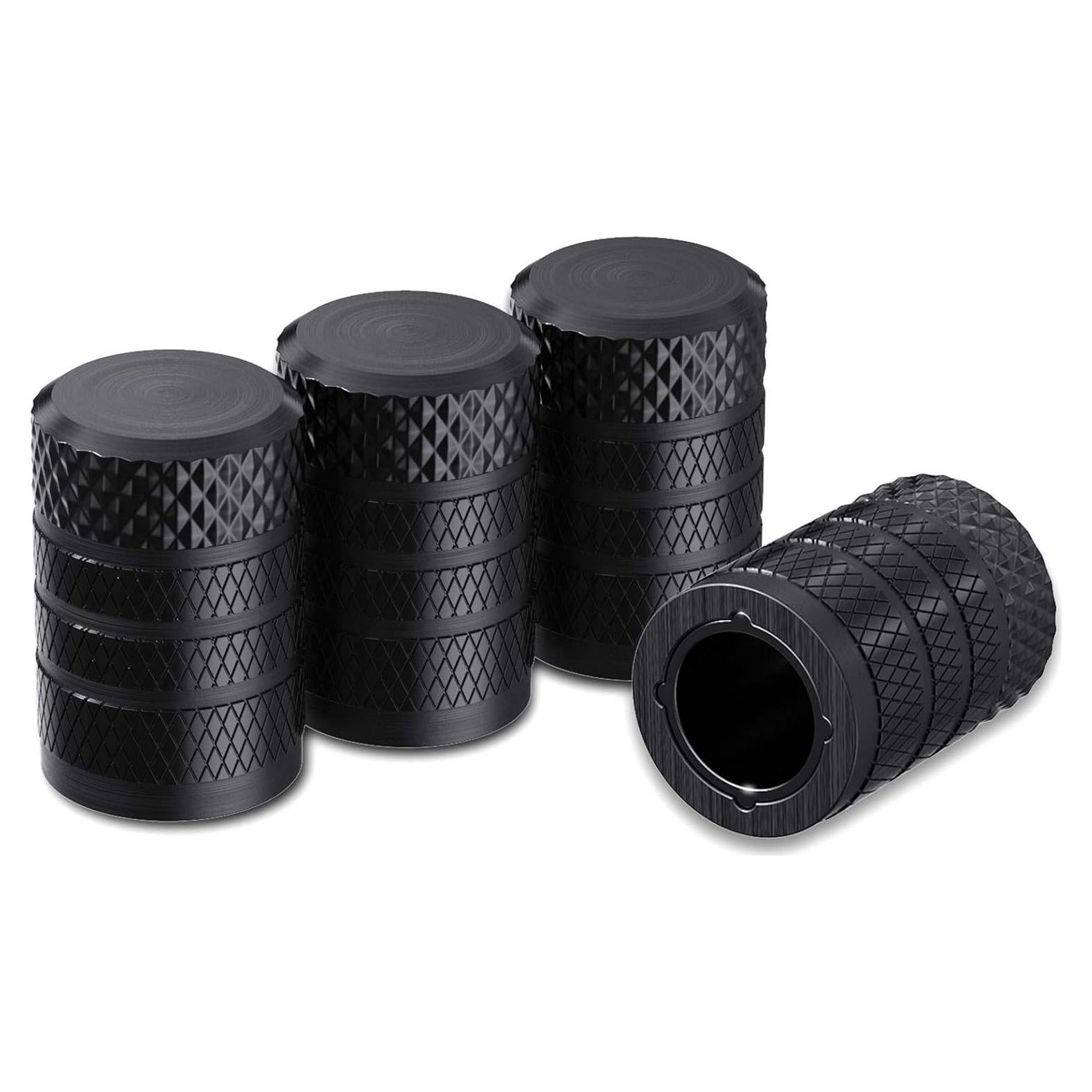 Tapones de Válvula CKAuto Aluminio Anodizado 4 Pcs Negro