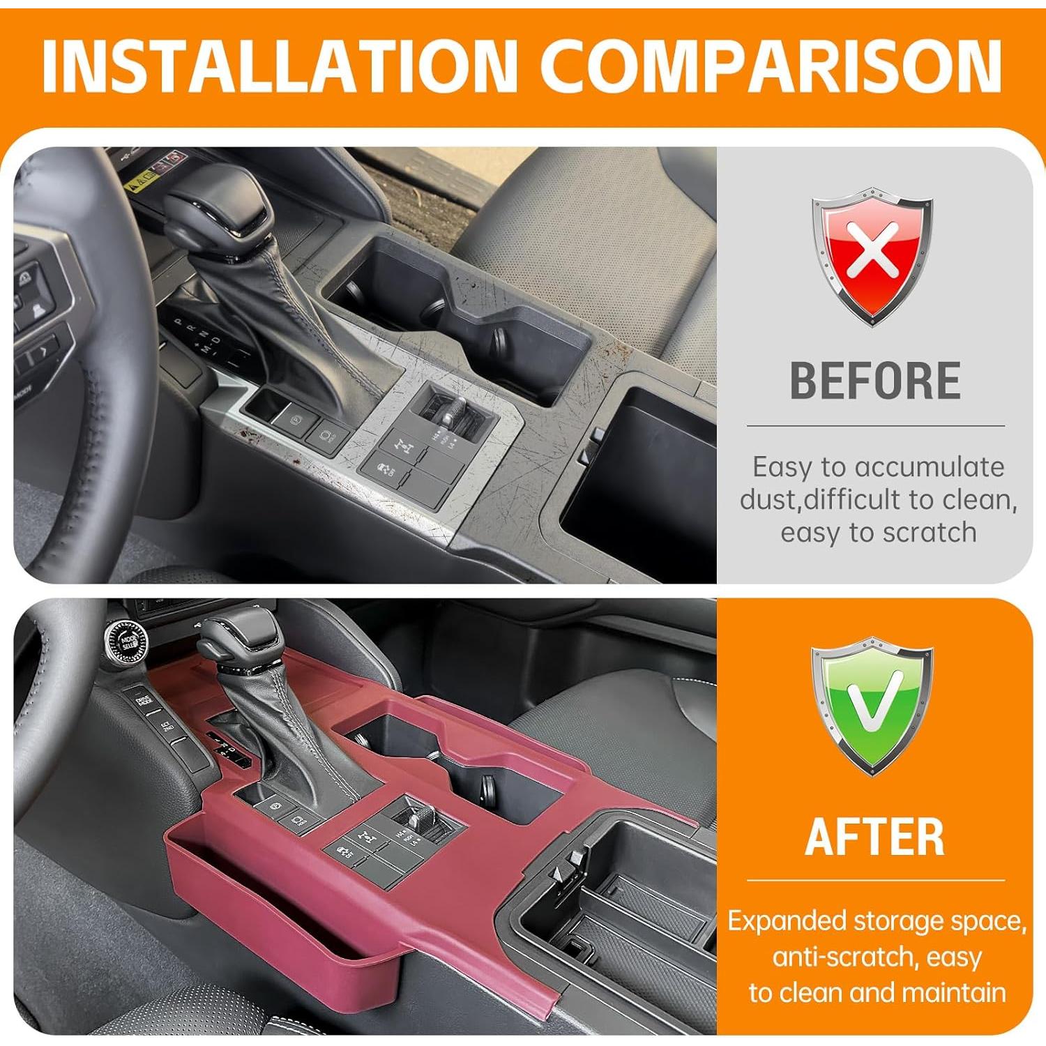 Organizador de Consola Central Toyota Land Cruiser 2024 Rojo