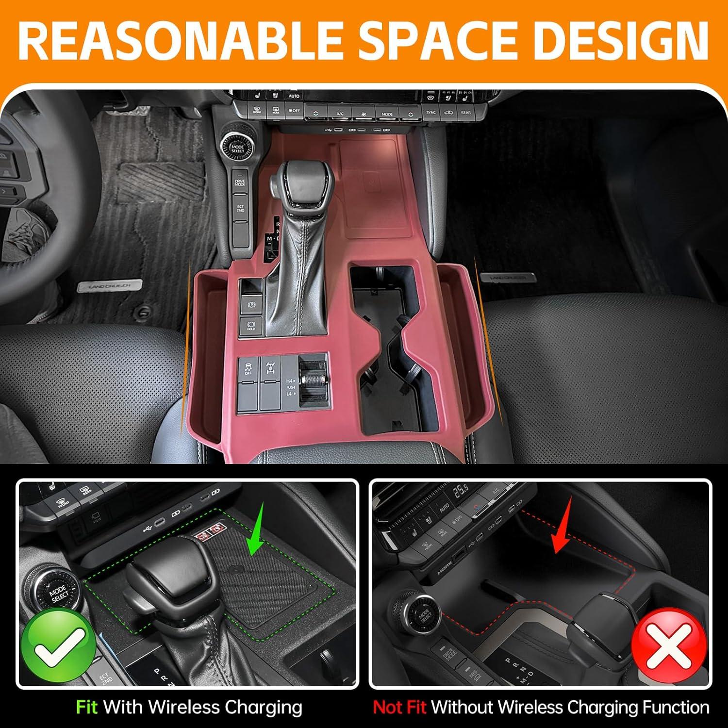 Organizador de Consola Central Toyota Land Cruiser 2024 Rojo