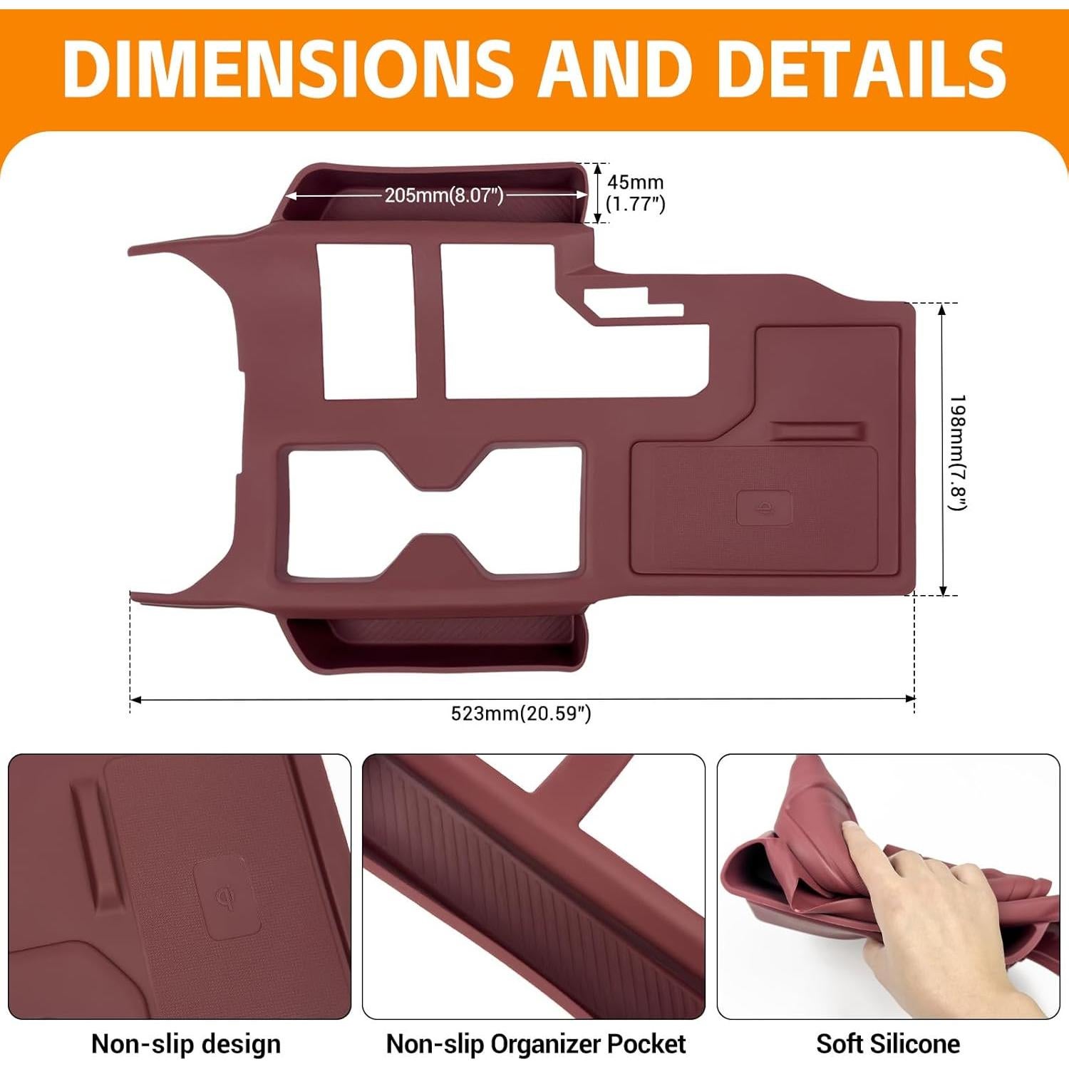 Organizador de Consola Central Toyota Land Cruiser 2024 Rojo