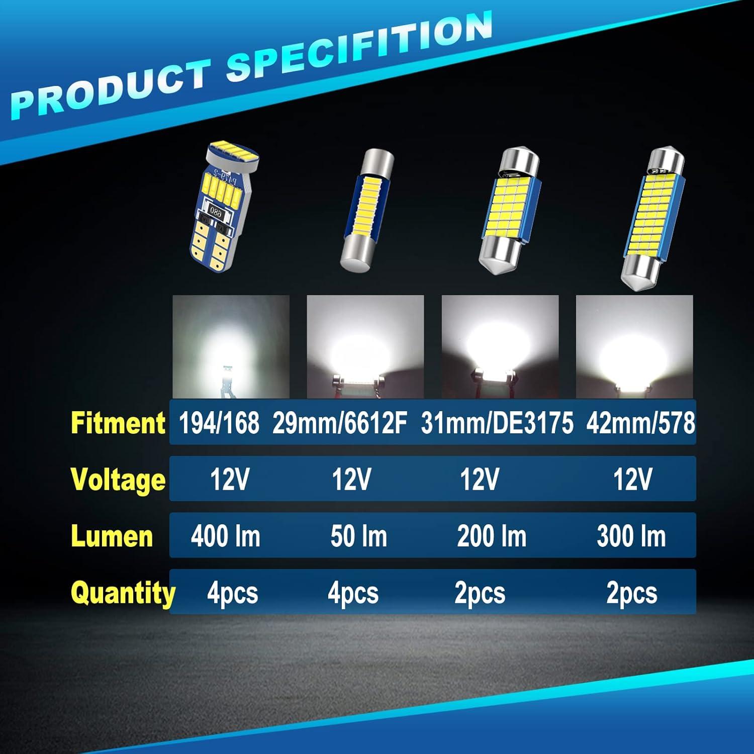Kit de luces LED interior WEIMELTOY para Toyota Tacoma 2005-2021