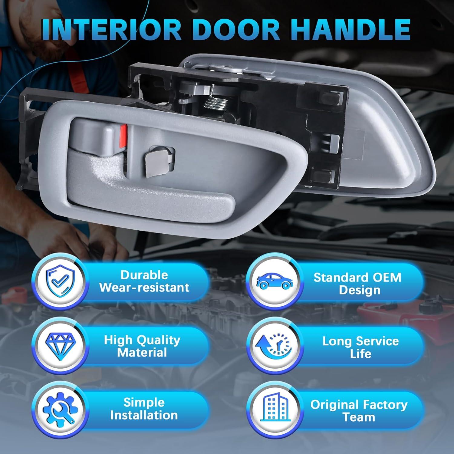 Mangos de Puerta Interior Grises BJYXSHOP para Toyota Sequoia y Tundra