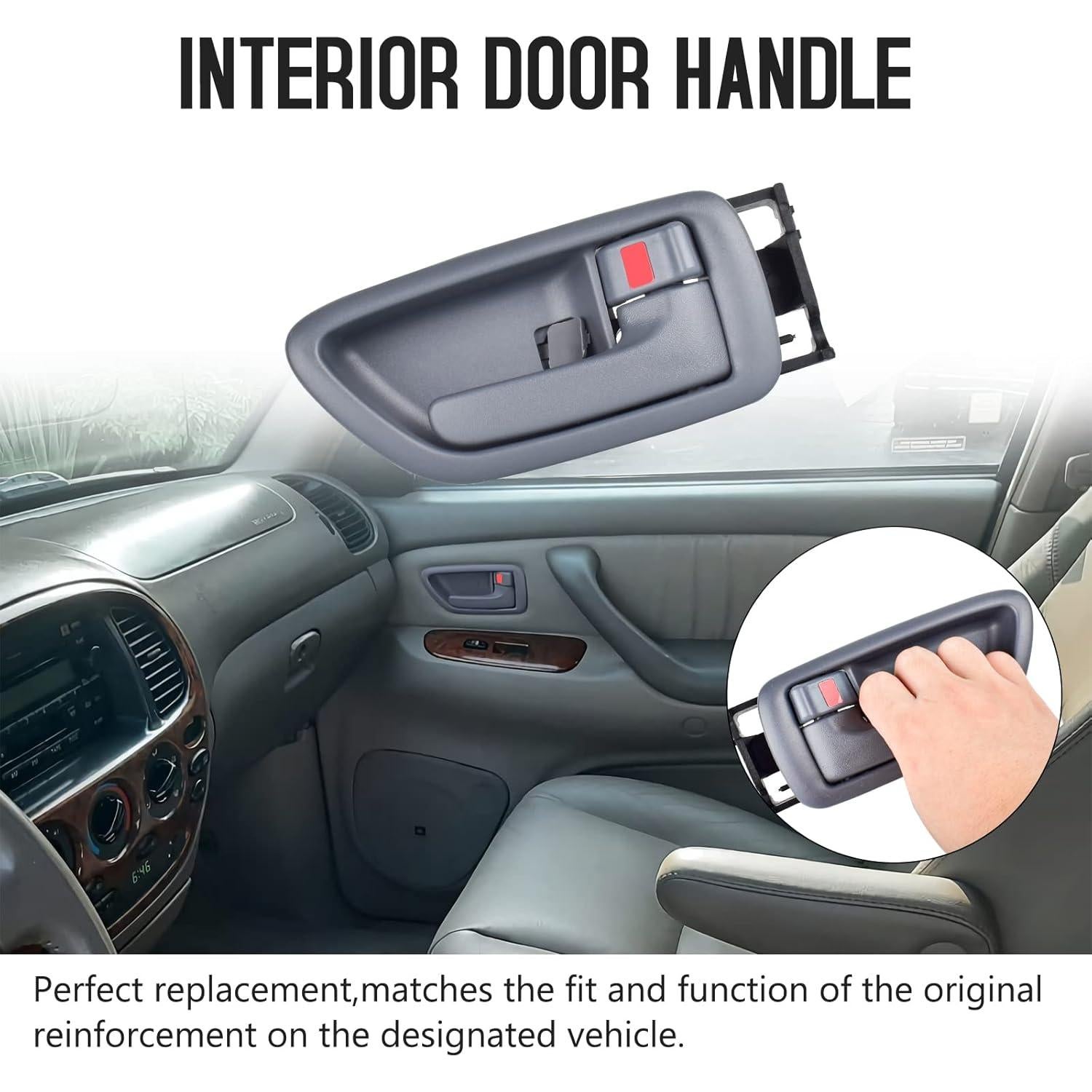 Mangos de Puerta Interior Grises BJYXSHOP para Toyota Sequoia y Tundra