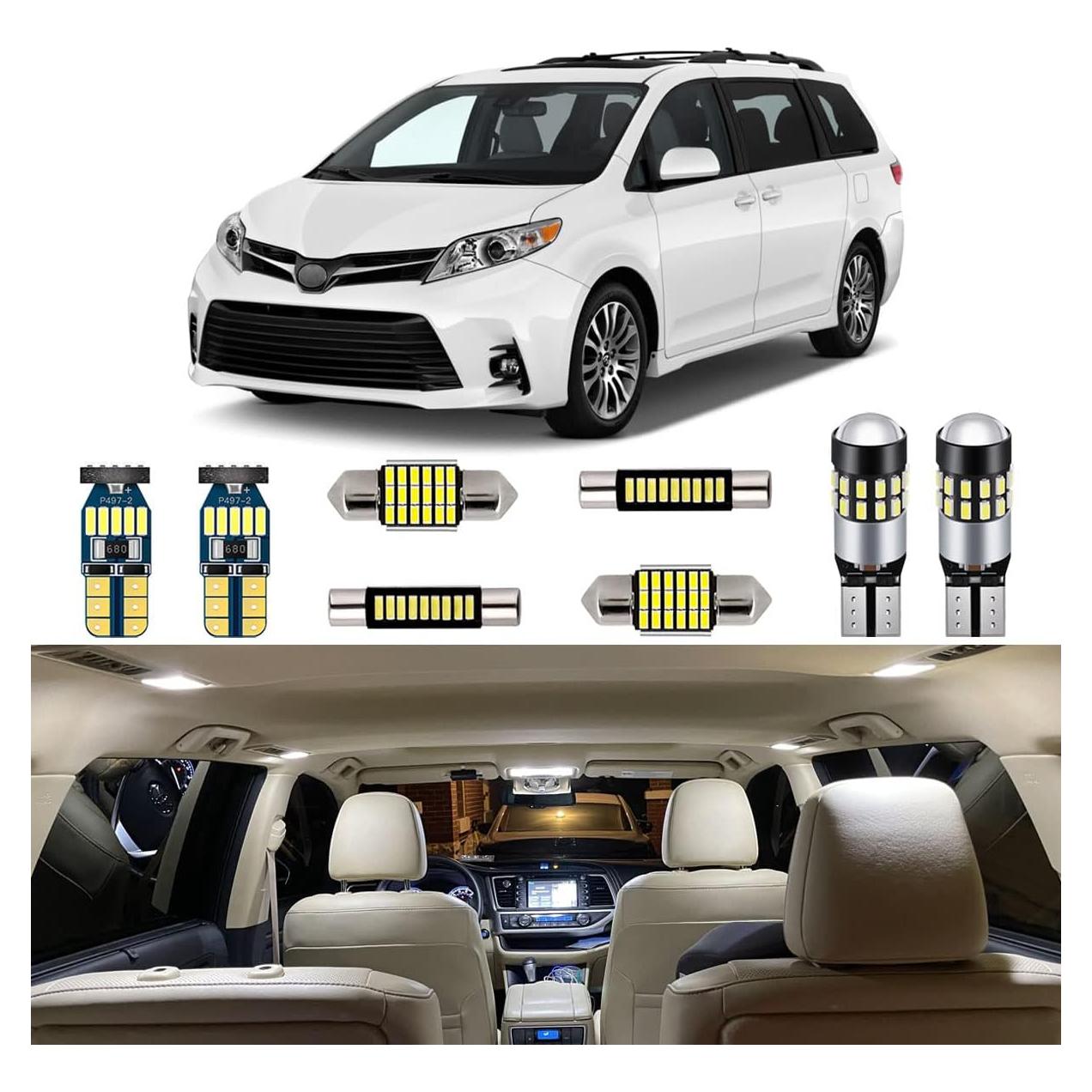 Kit 15 Luces LED Interiores AUTOGINE Toyota Sienna 2011-2021