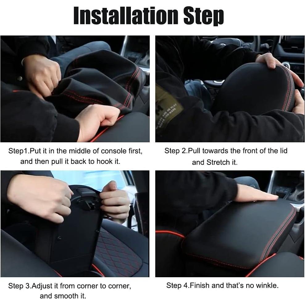 Cubierta de Consola Central INTGET para Toyota RAV4 2019-2025 Rojo