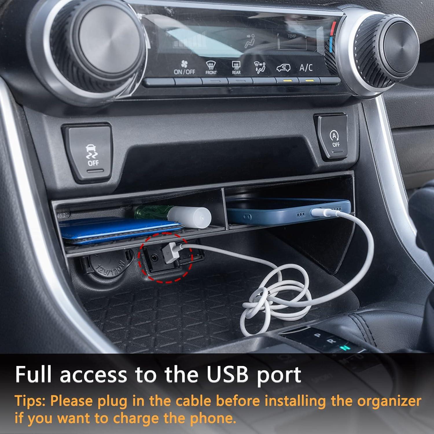 Organizador de Consola Central JDMCAR para Toyota RAV4 2019-2025