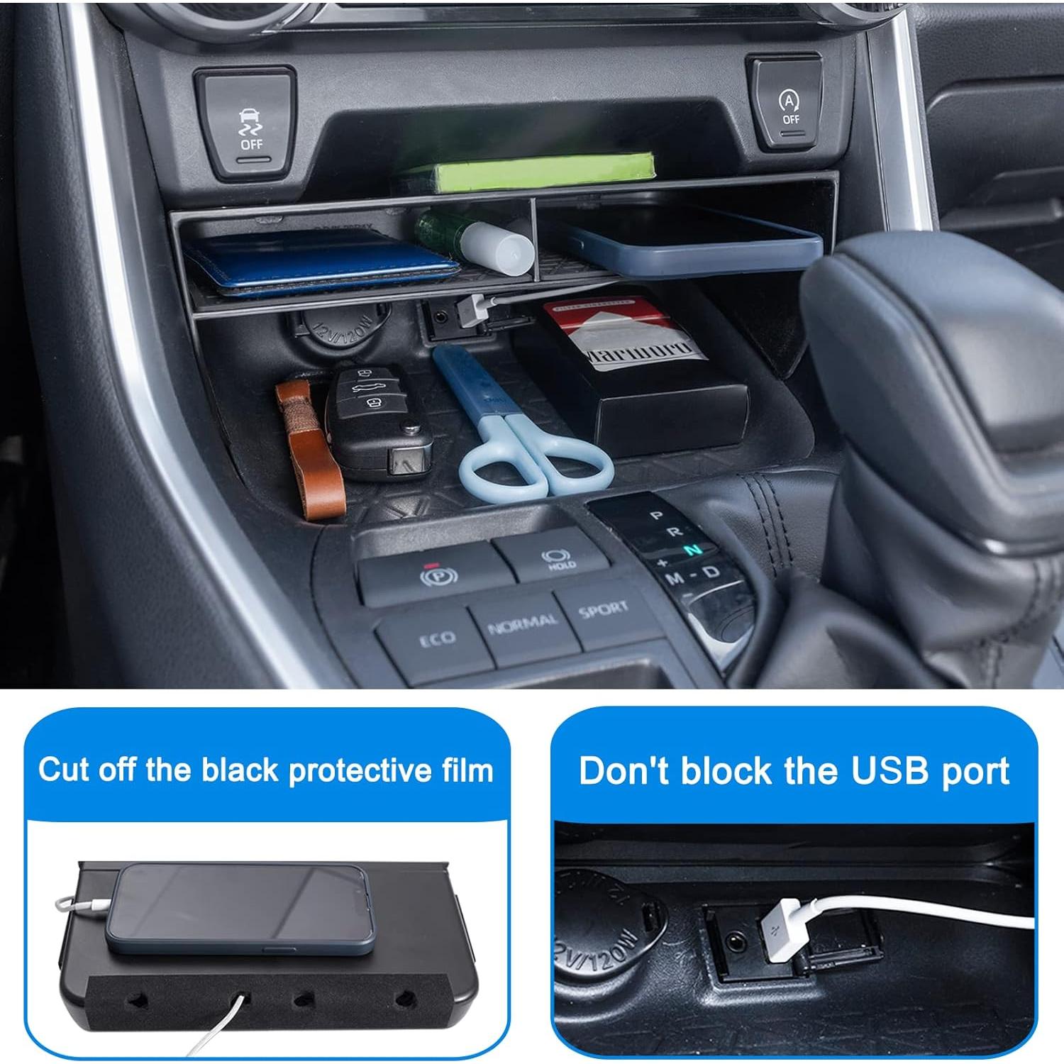 Organizador de Consola Central JDMCAR para Toyota RAV4 2019-2025