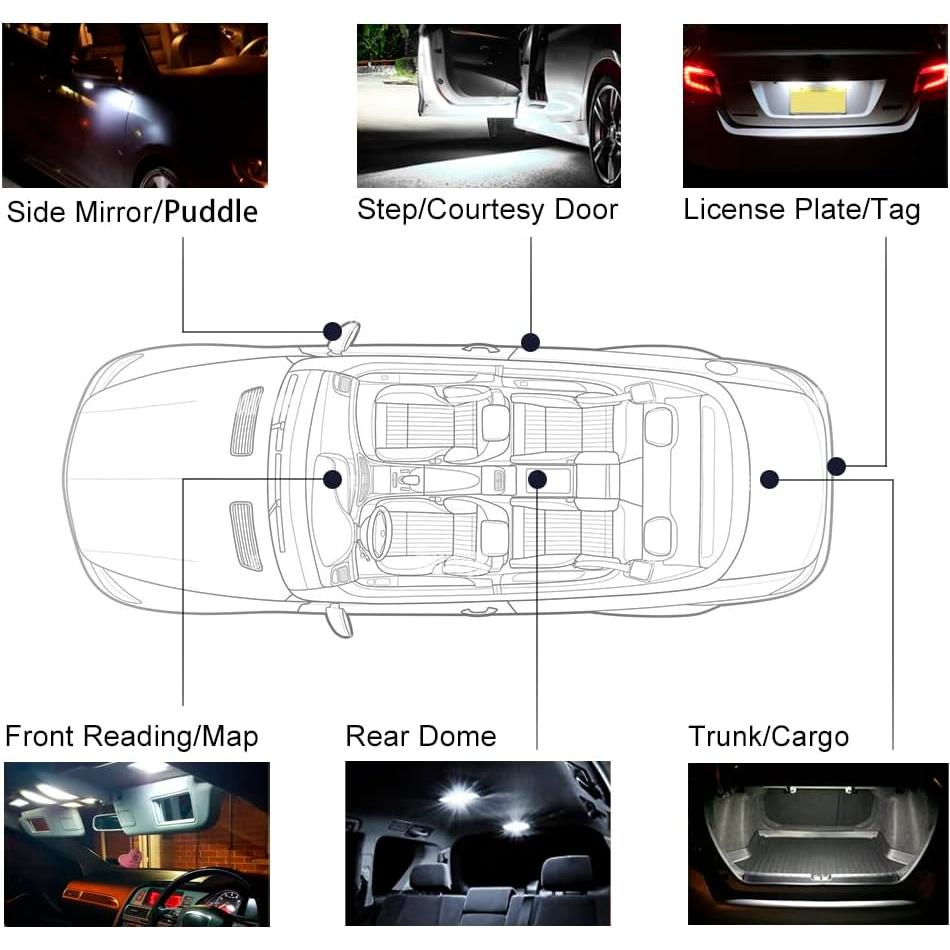 Kit 9 Bombillas LED Interior nsautolighting Toyota Highlander 2001-2007