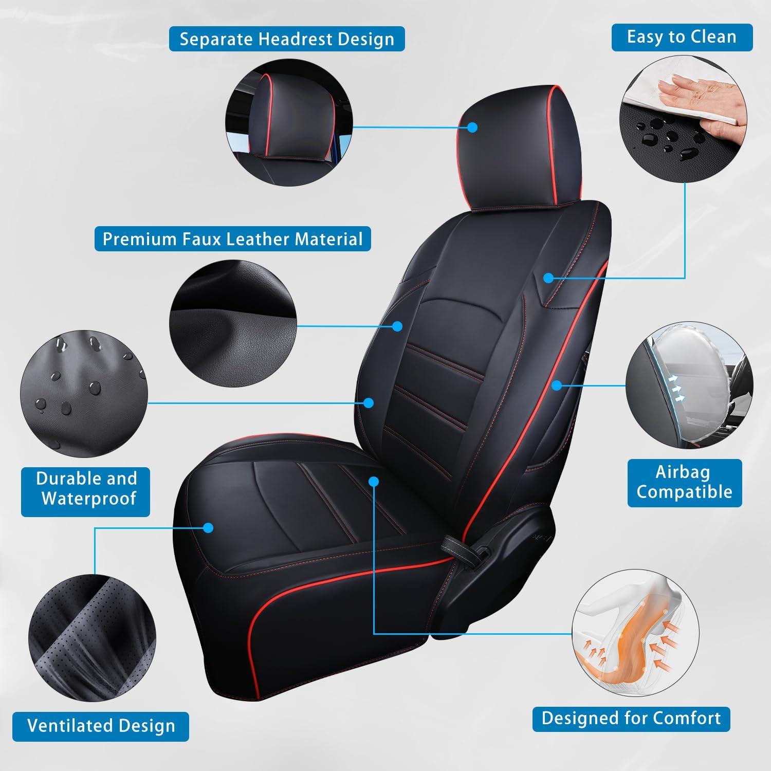 Cubiertas de Asiento GOLYWIN Jeep Gladiator 2020-2025 Negro/Rojo