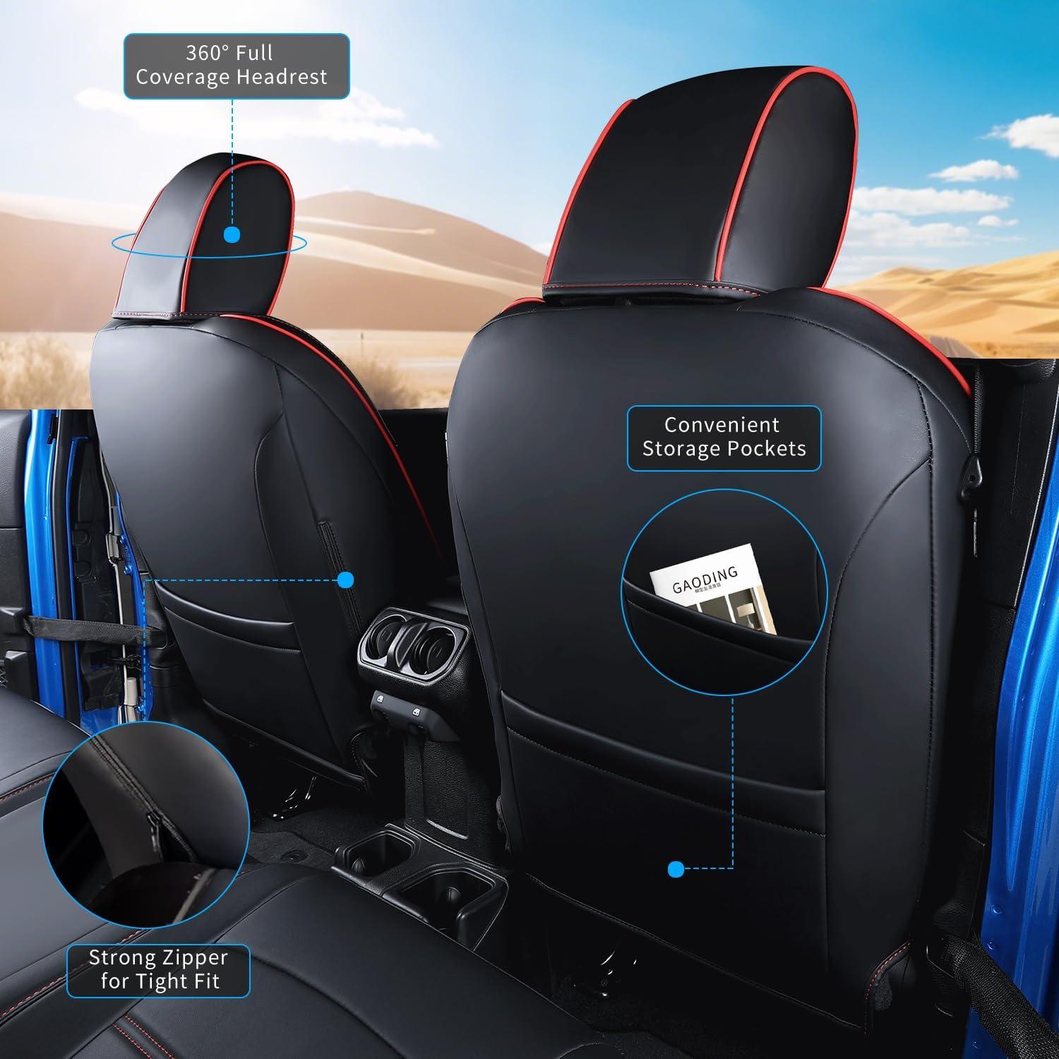 Cubiertas de Asiento GOLYWIN Jeep Gladiator 2020-2025 Negro/Rojo
